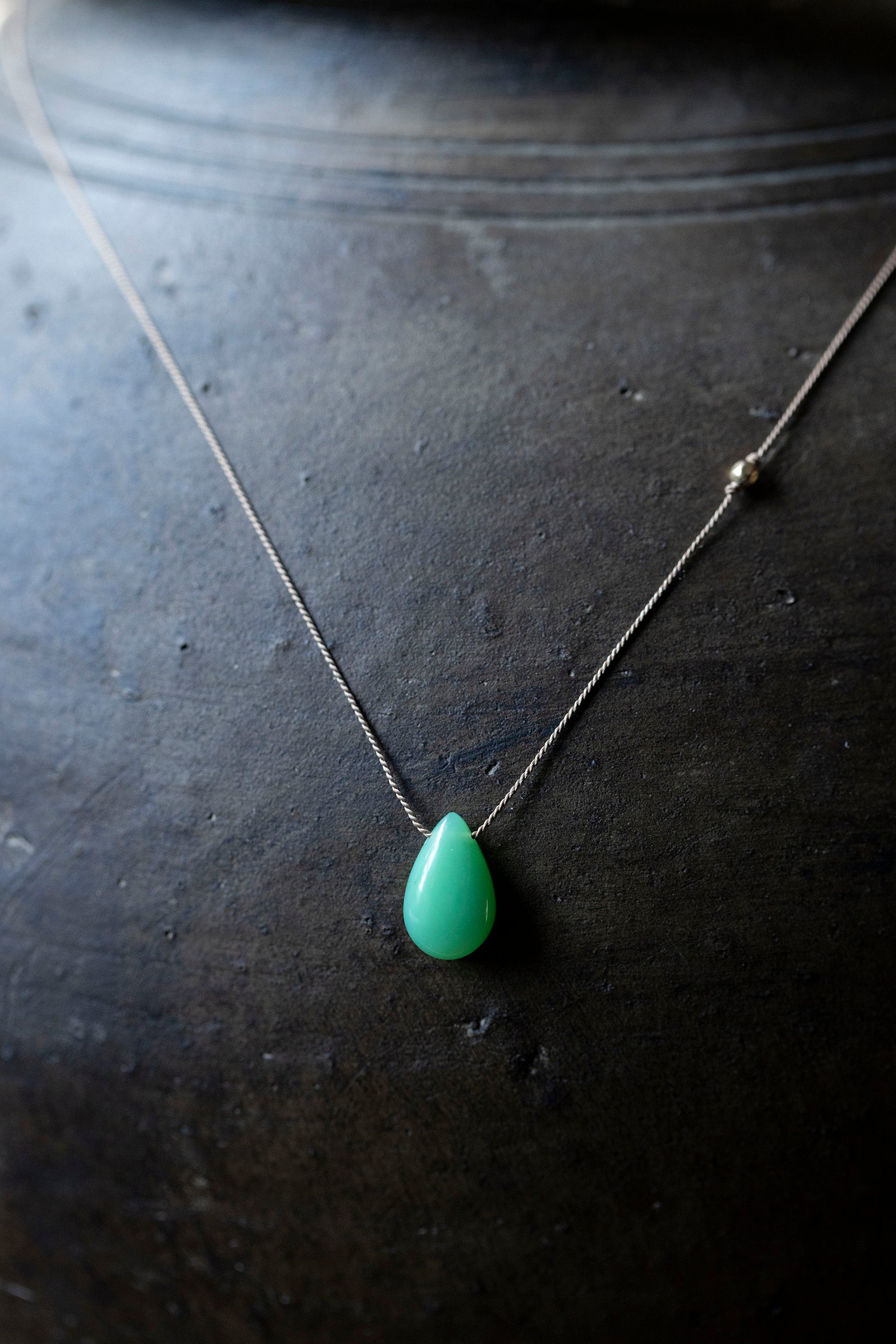silk cord necklace (aquaprase)