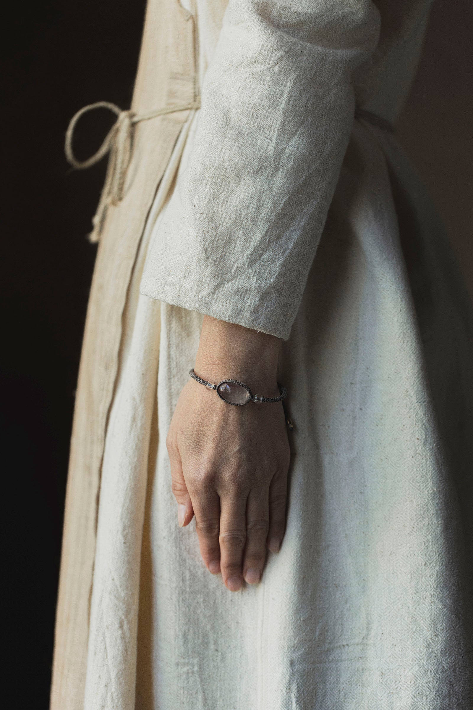 macrame bracelet (fluorite)