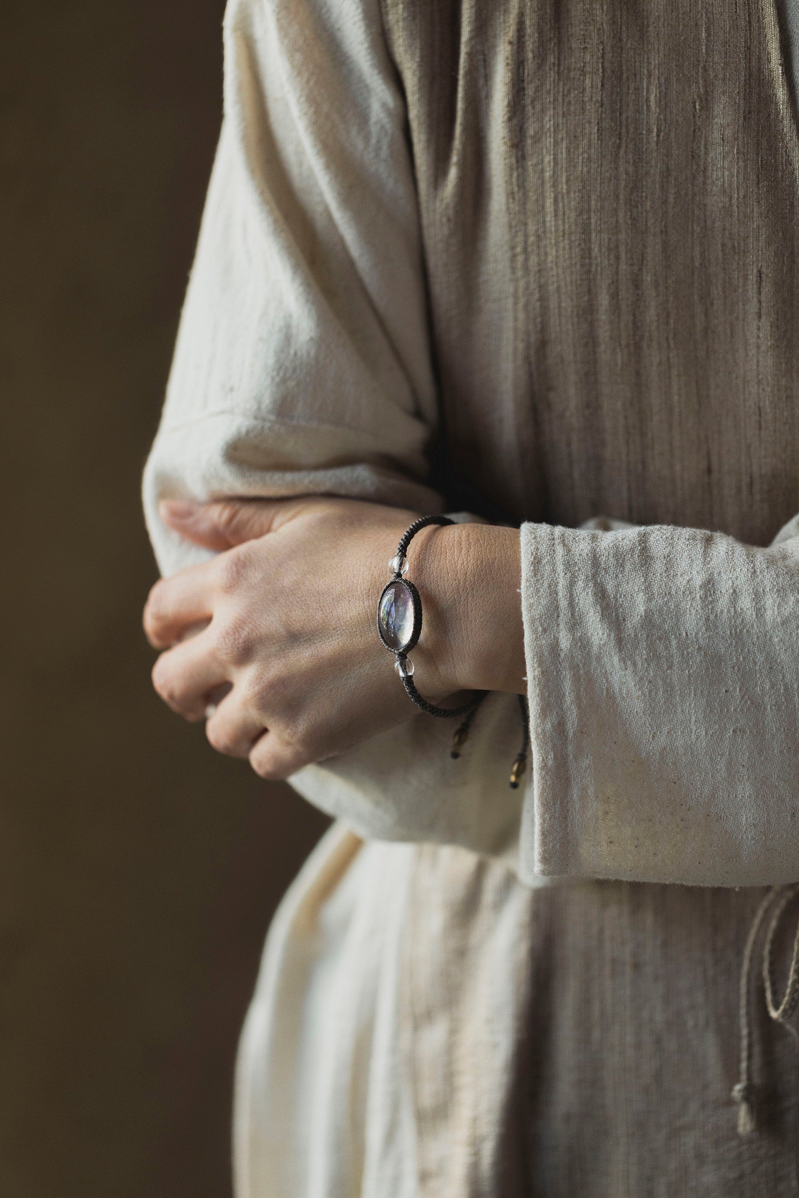 macrame bracelet (fluorite)