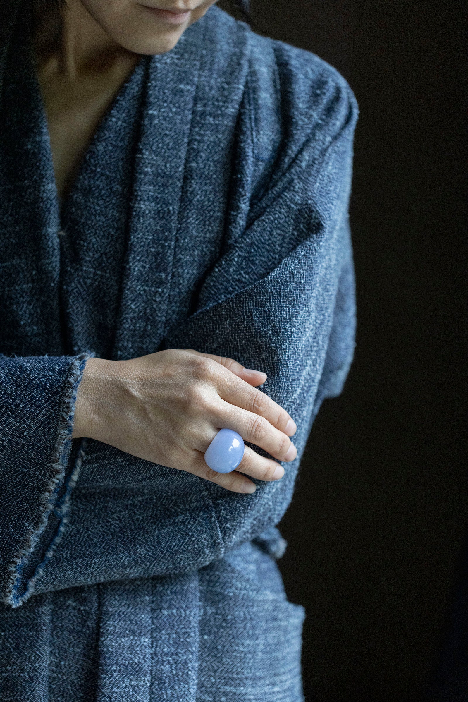 Blue Selcadonyi ring (round)   #10.5