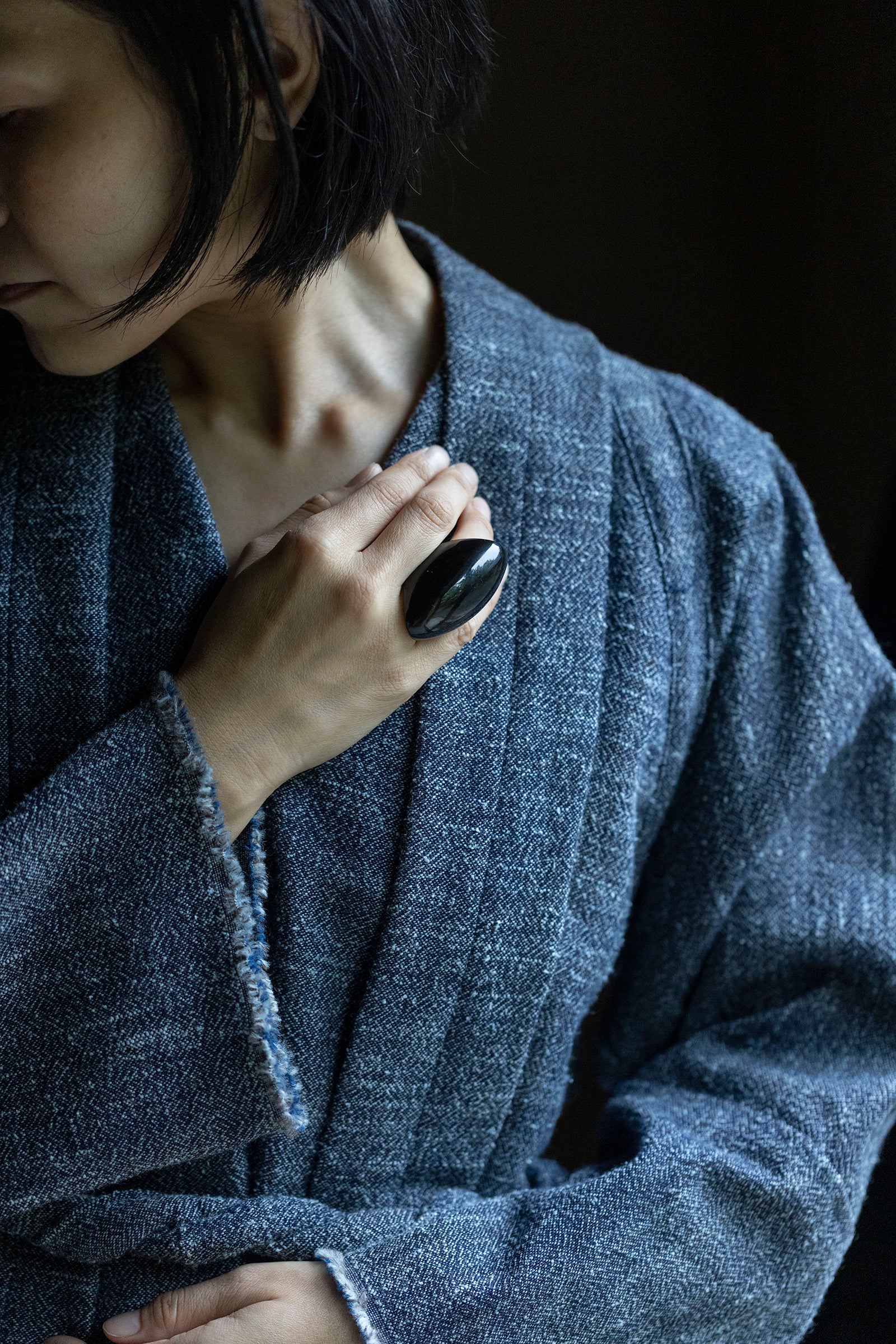 golden  obsidian ring #10.5