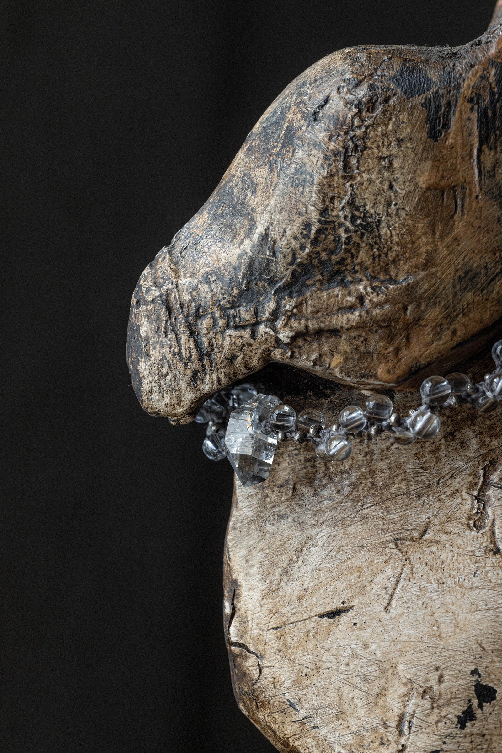 crystal beads bracelet (Herkimer quartz)