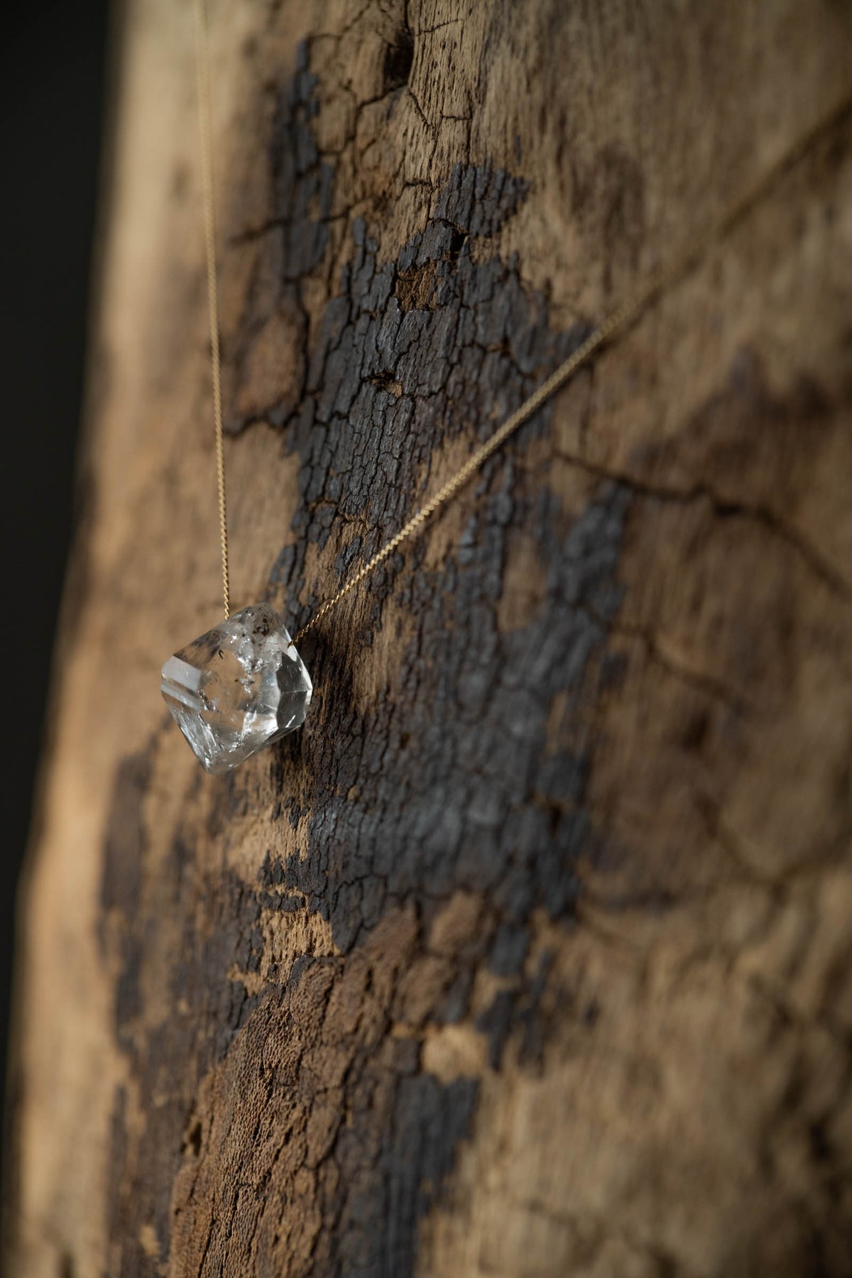 18K necklace ( herkimer quartz )
