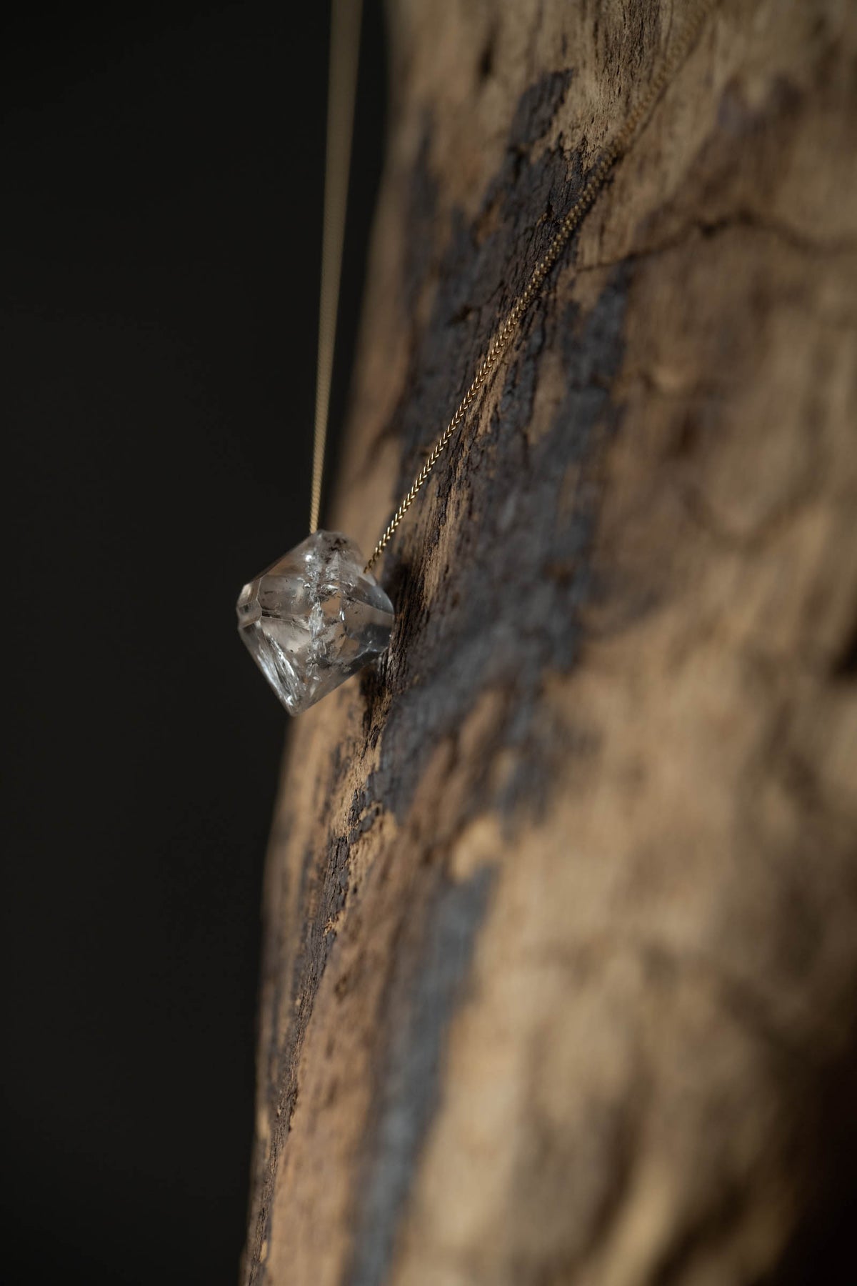 18K necklace ( herkimer quartz )