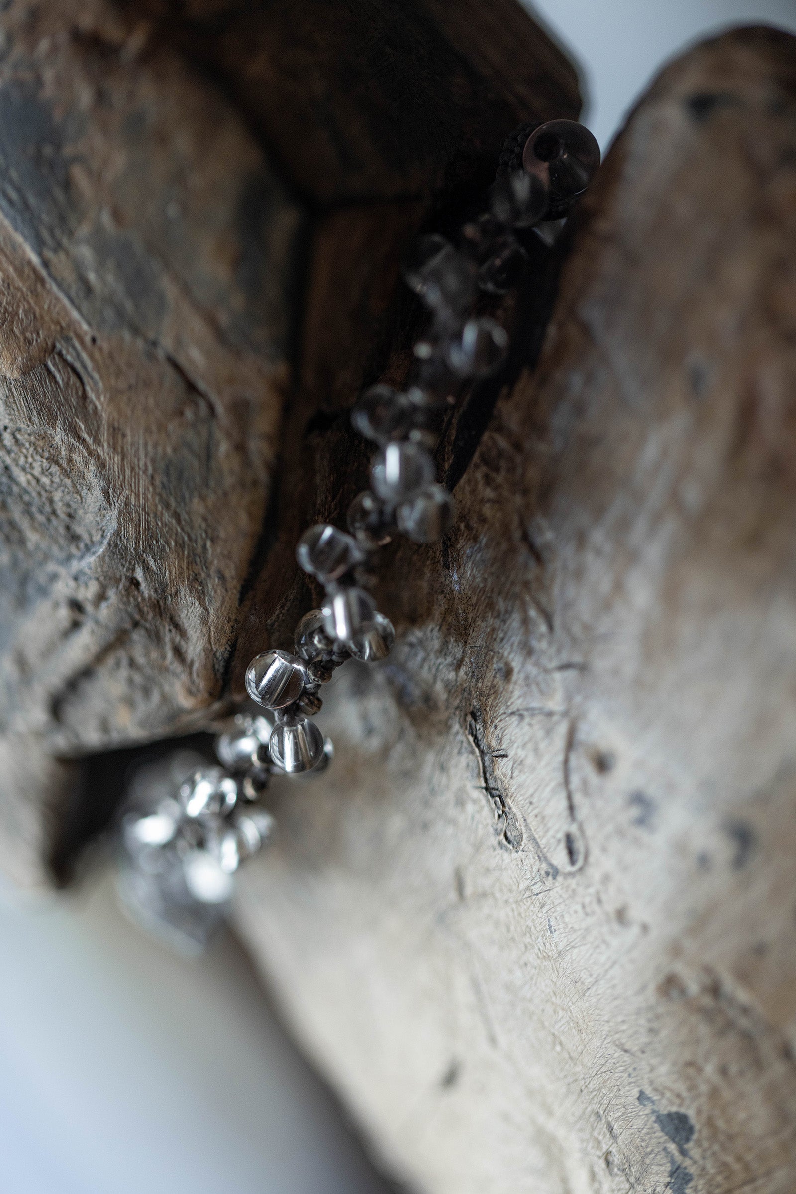 crystal beads bracelet (Herkimer quartz)