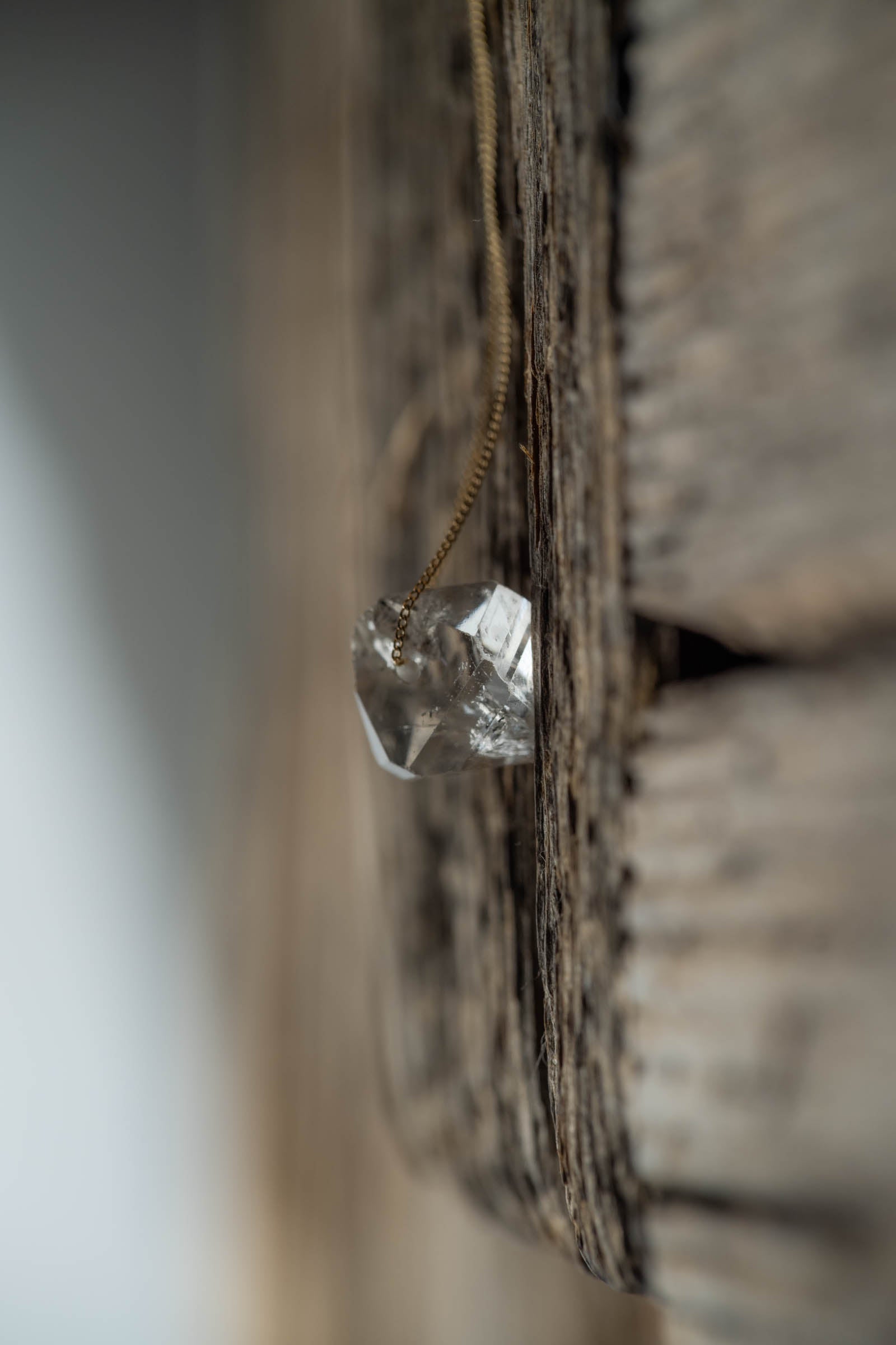 18K necklace ( herkimer quartz )