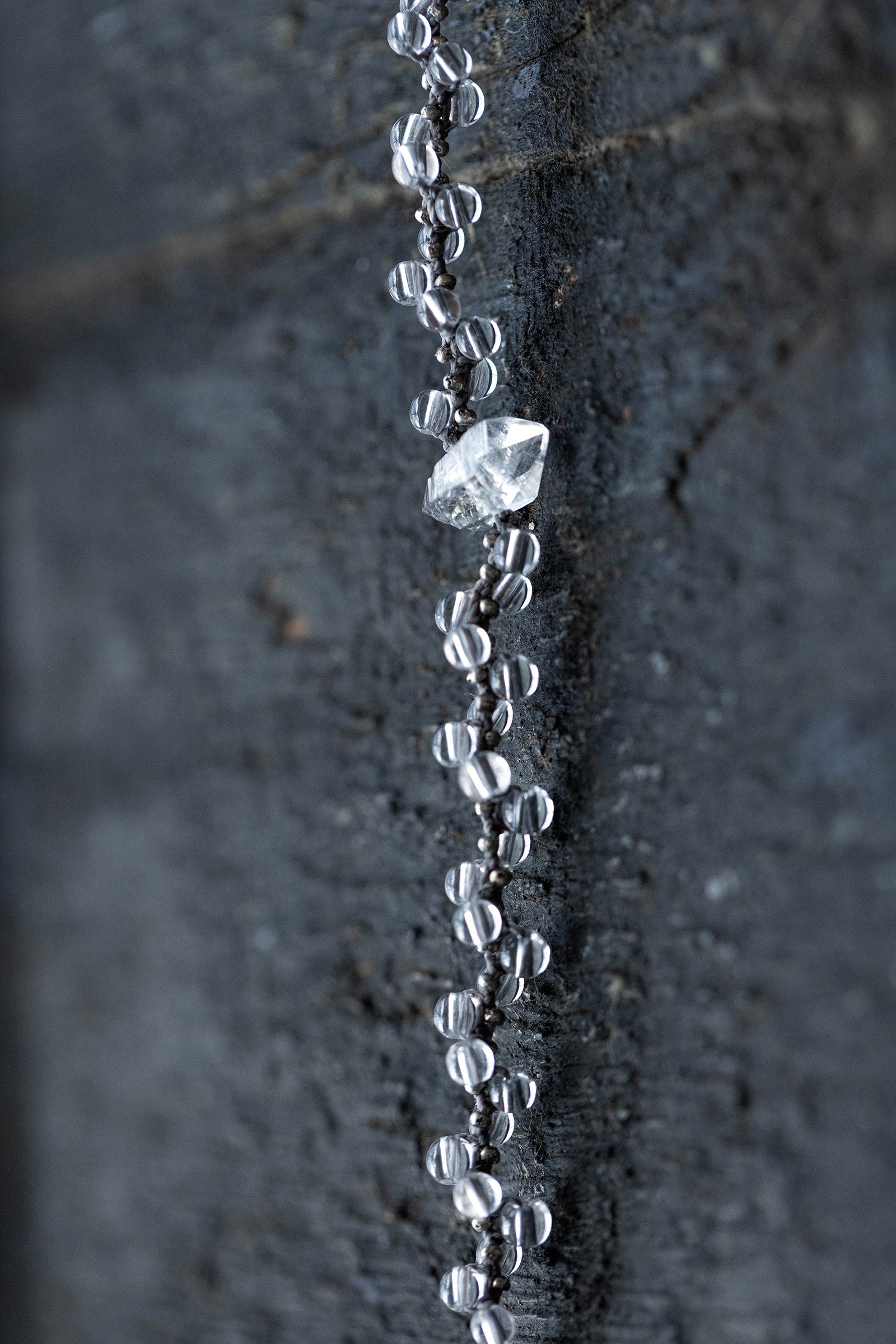 crystal beads bracelet (Herkimer quartz)