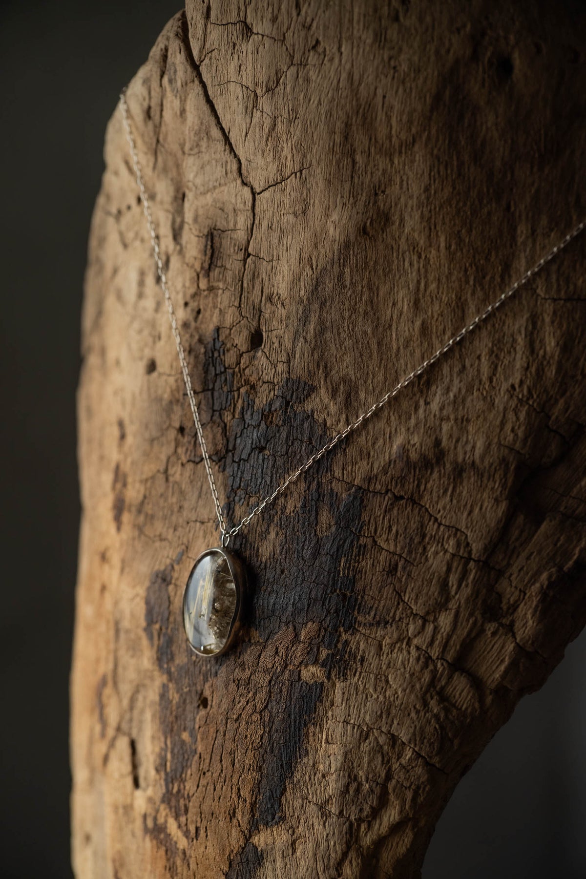 silver necklace  silver top ( rutile quartz )