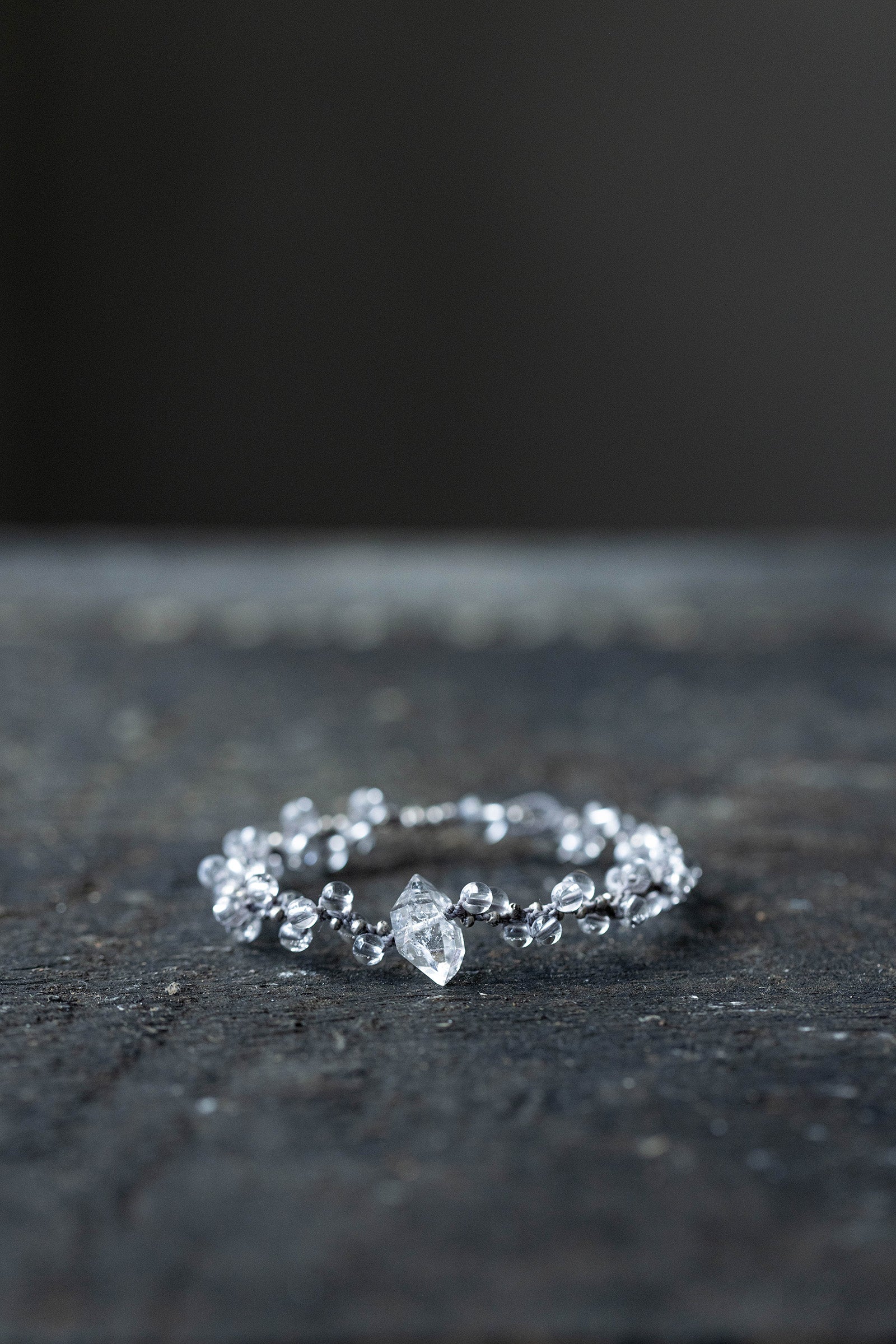 crystal beads bracelet (Herkimer quartz)