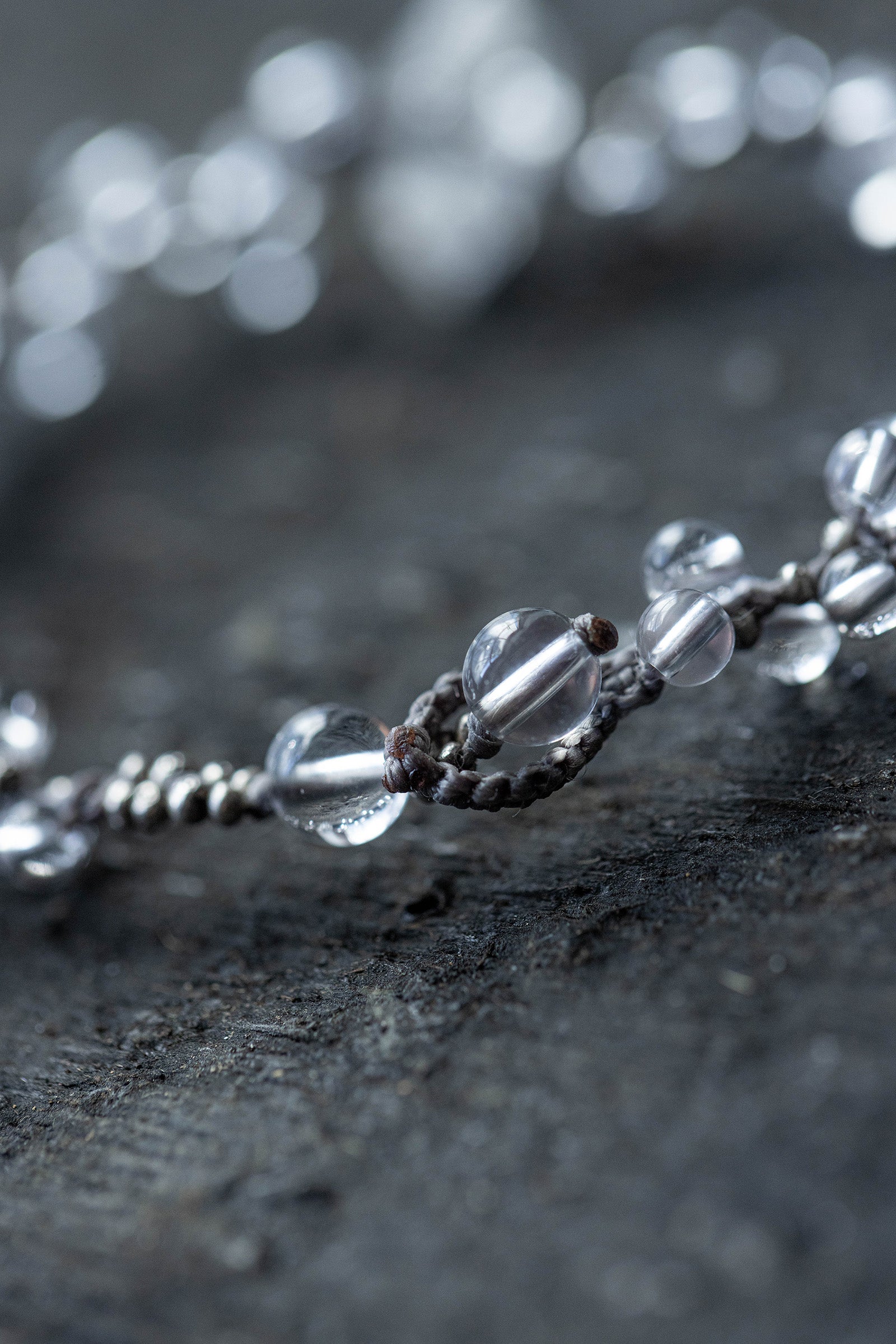 crystal beads bracelet (Herkimer quartz)