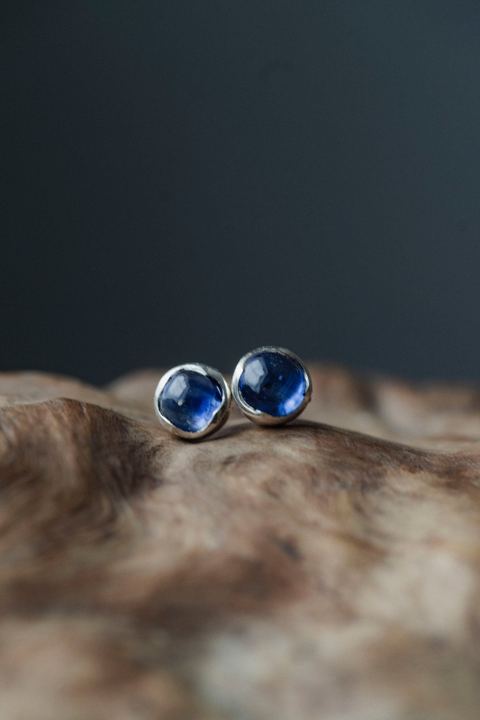 silver earrings pair ( iolite )