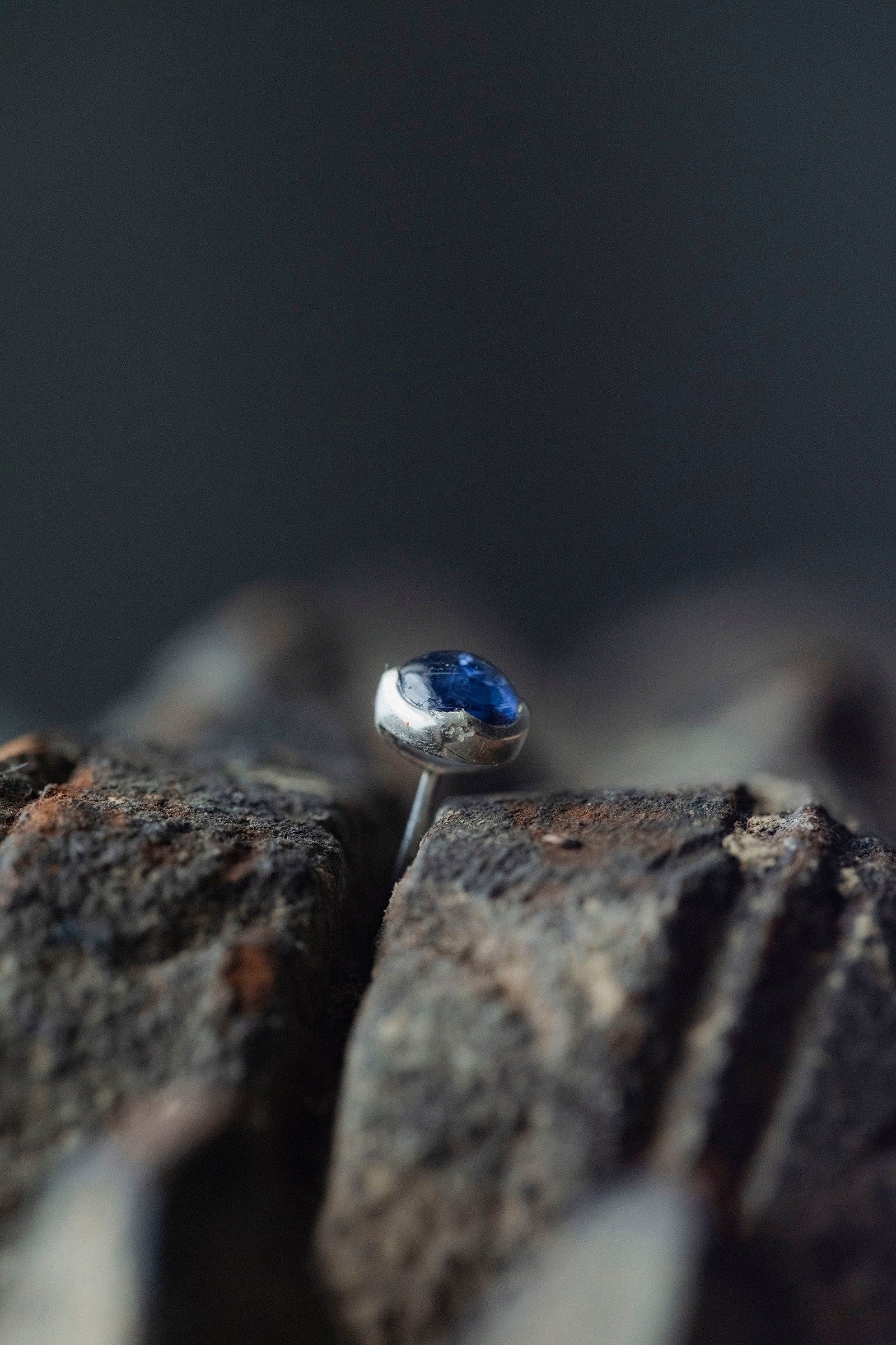silver earrings pair ( iolite )