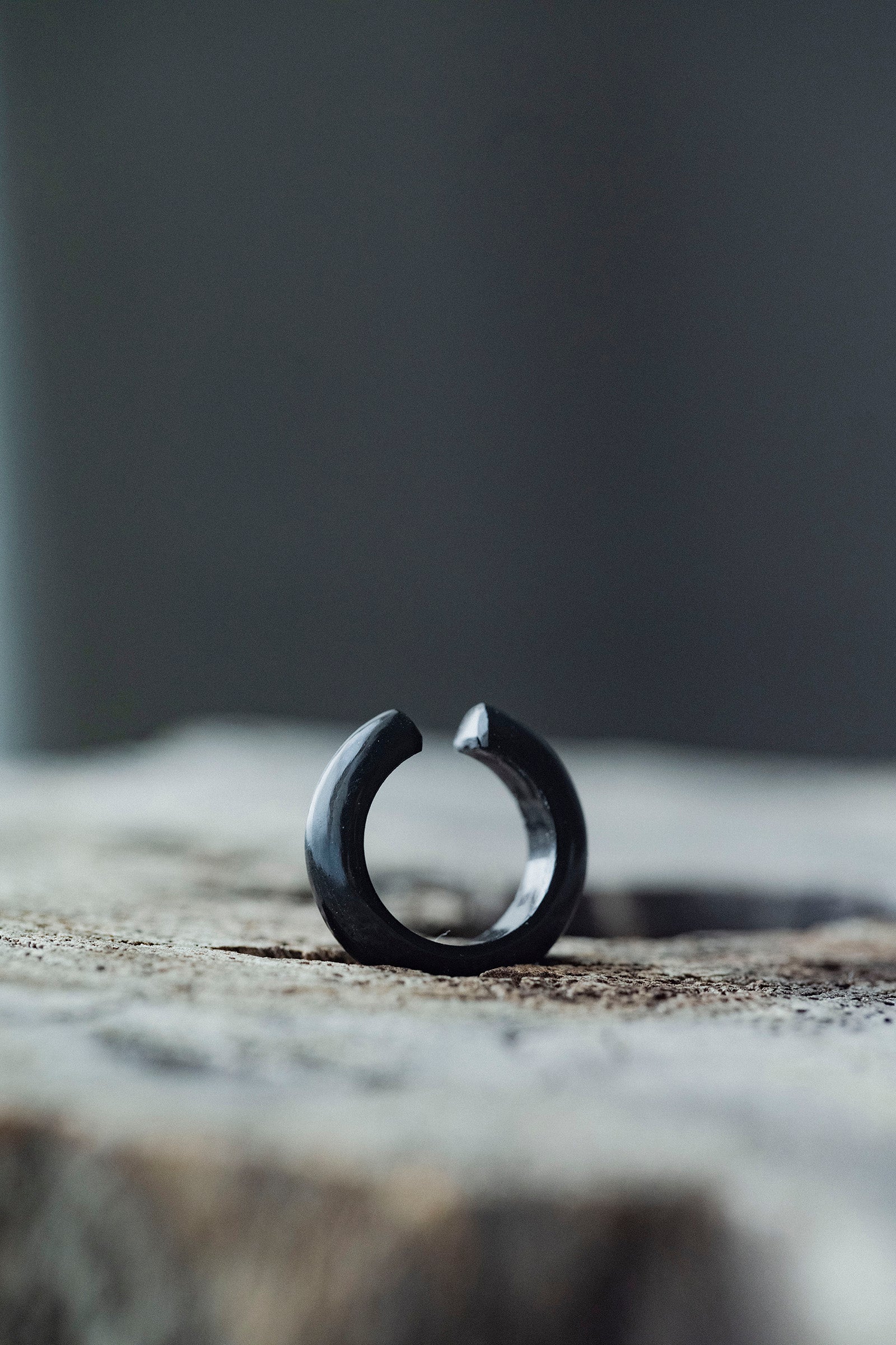 obsidian ear cuff  (single)