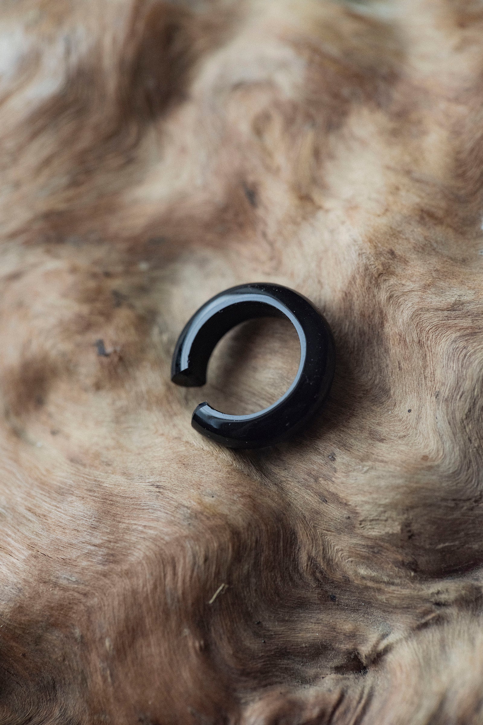 obsidian ear cuff  (single)