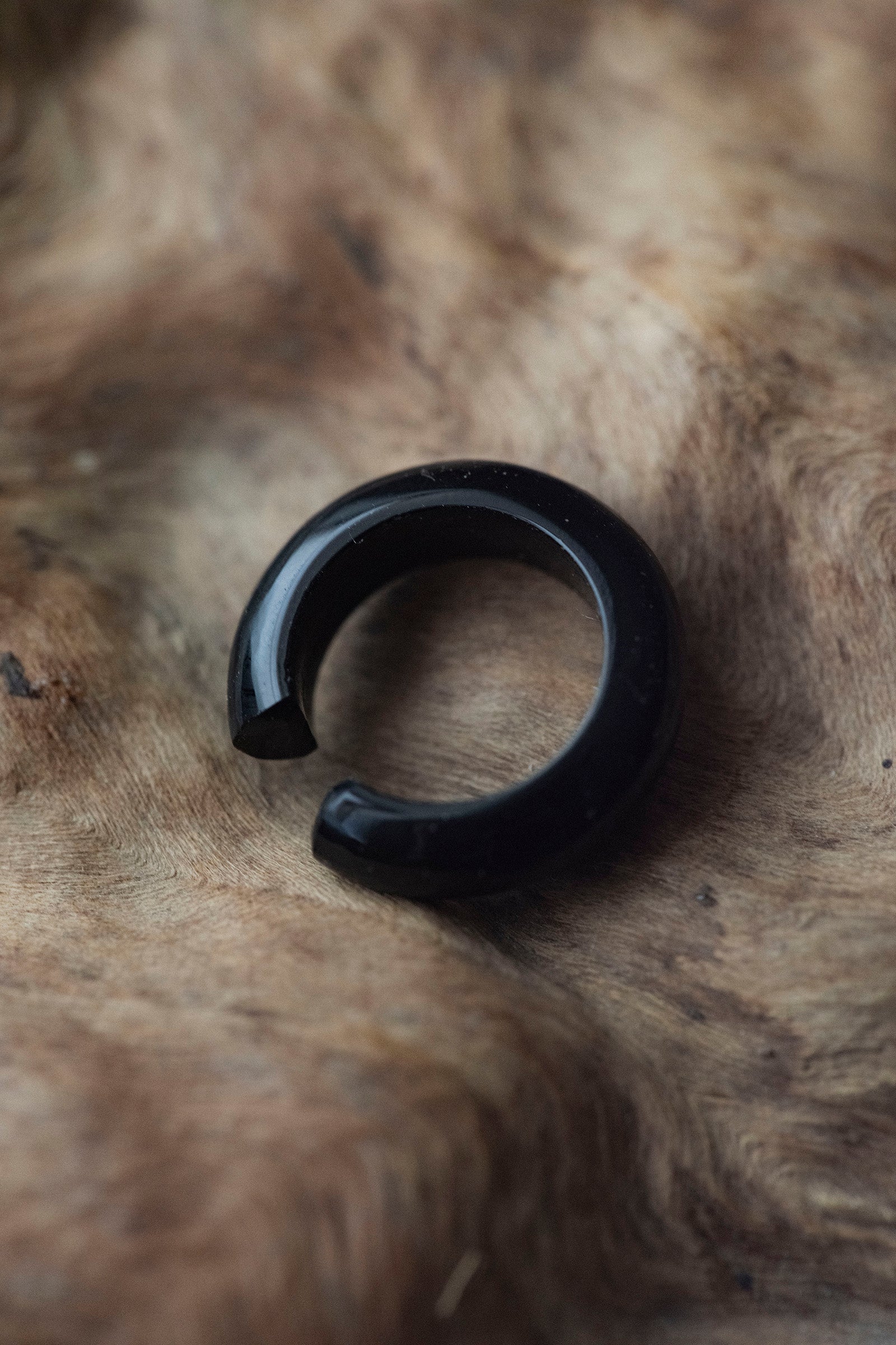 obsidian ear cuff  (single)