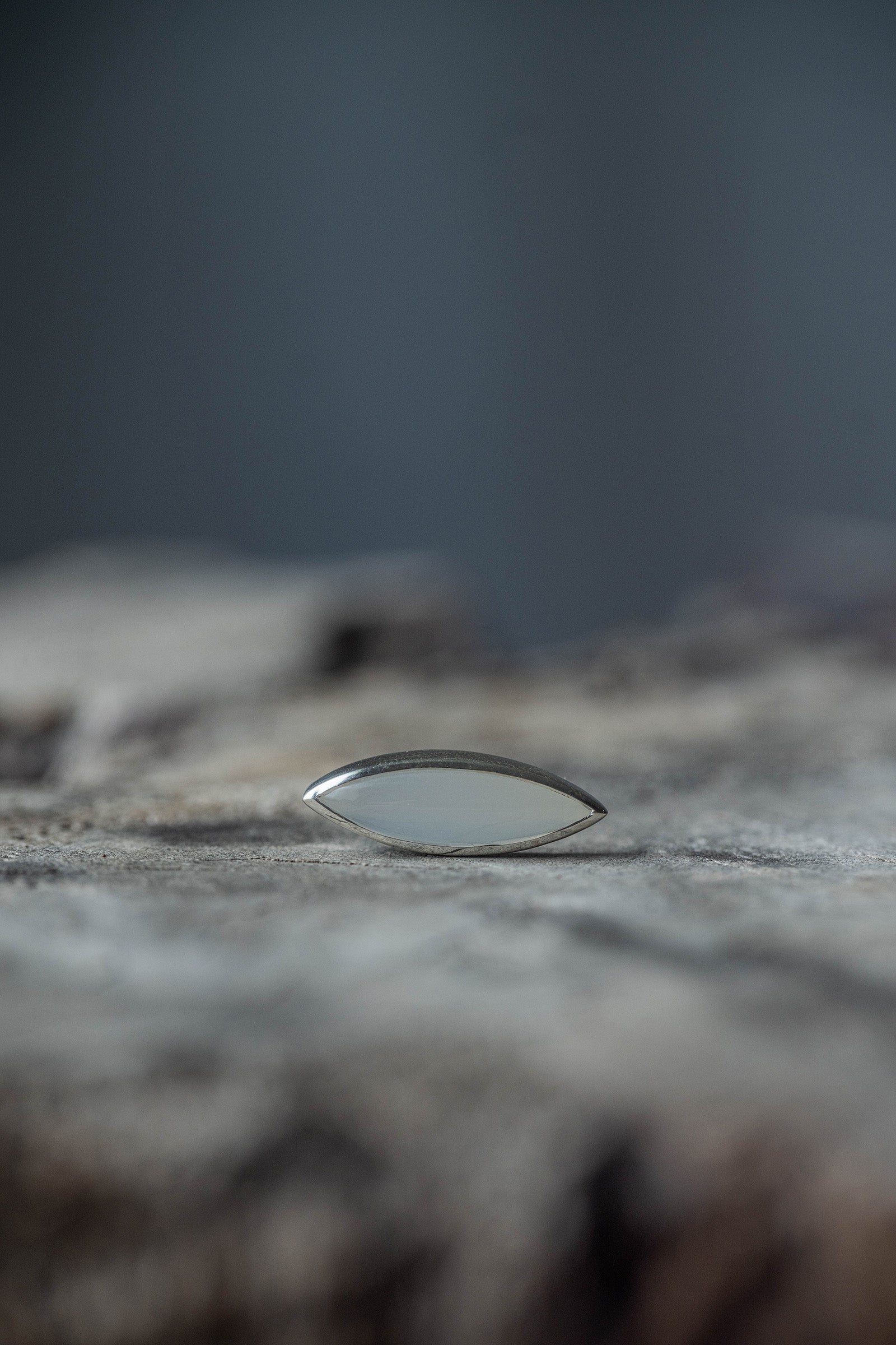 silver stud earrings pair moonstone