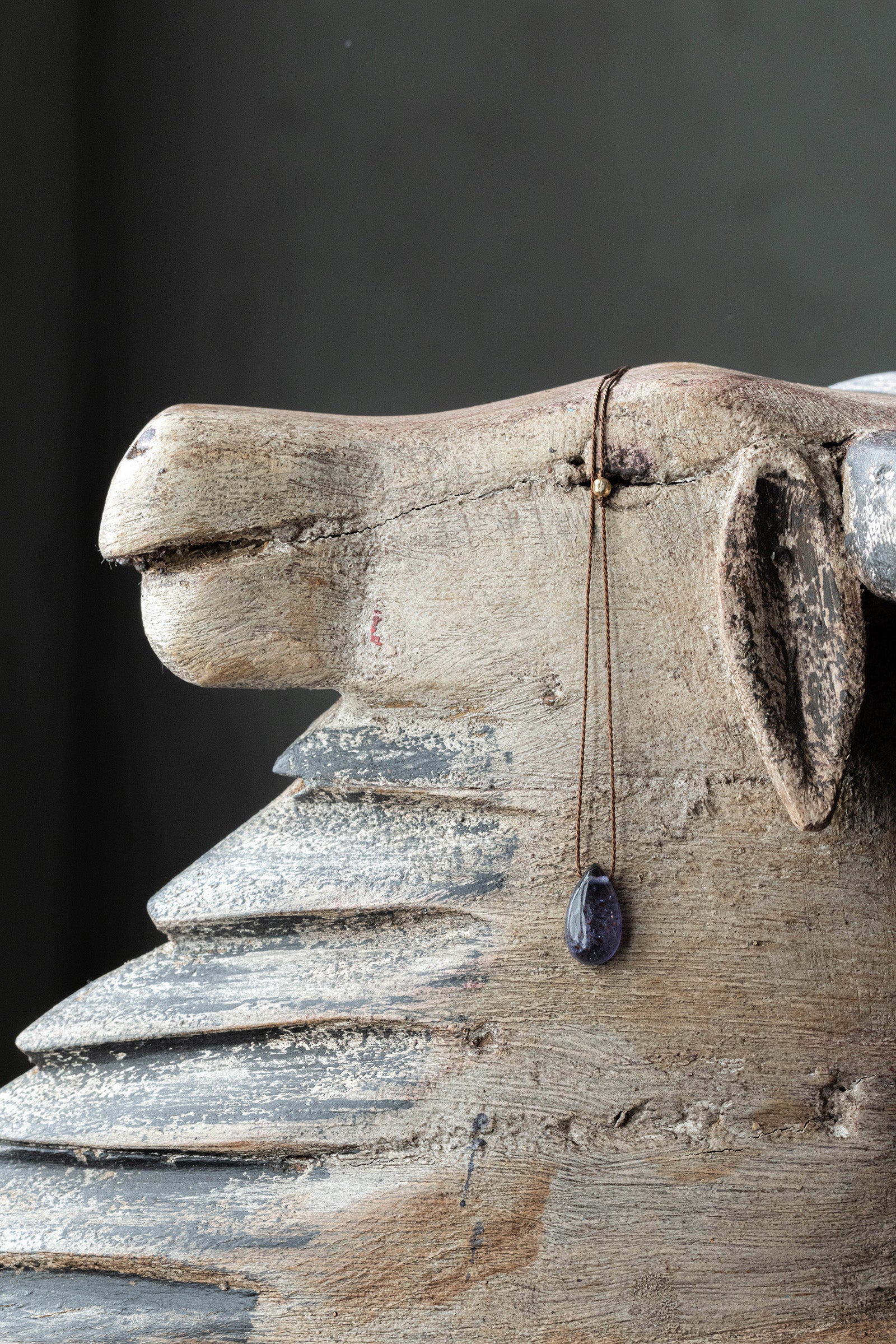 silk cord necklace (elestial quartz)