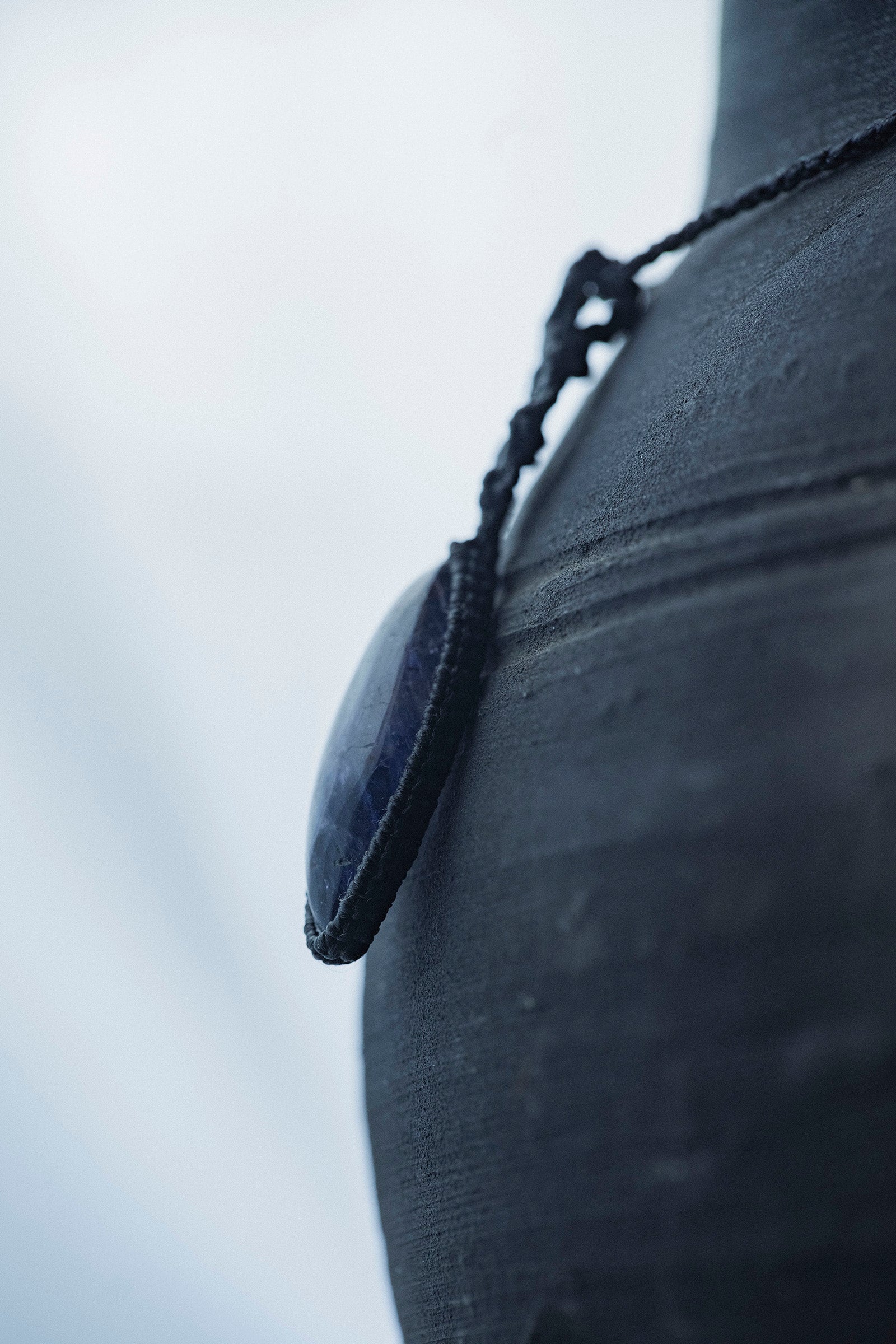 macrame necklace ( Iolite Sunstone )