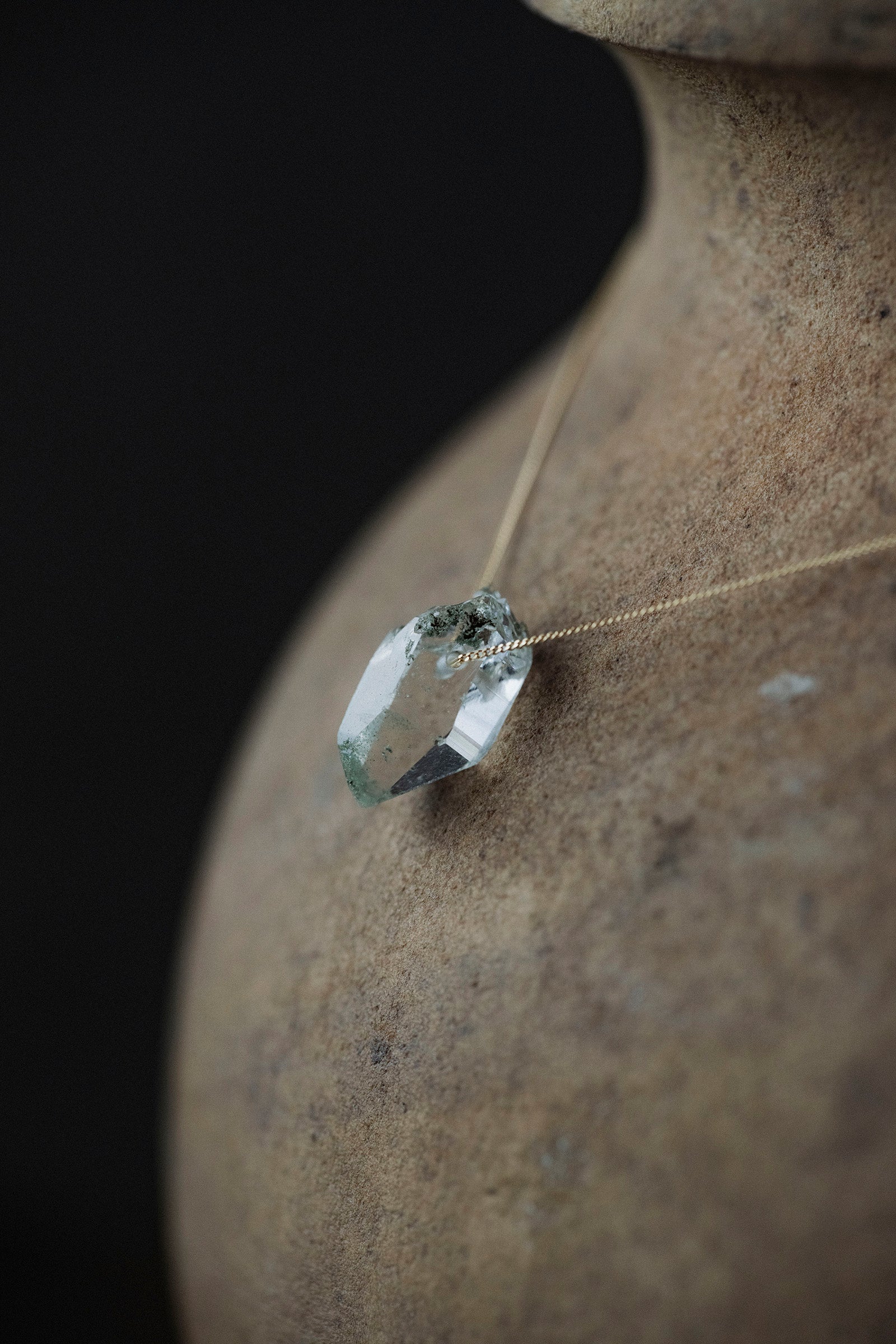 18K necklace (rose quartz)