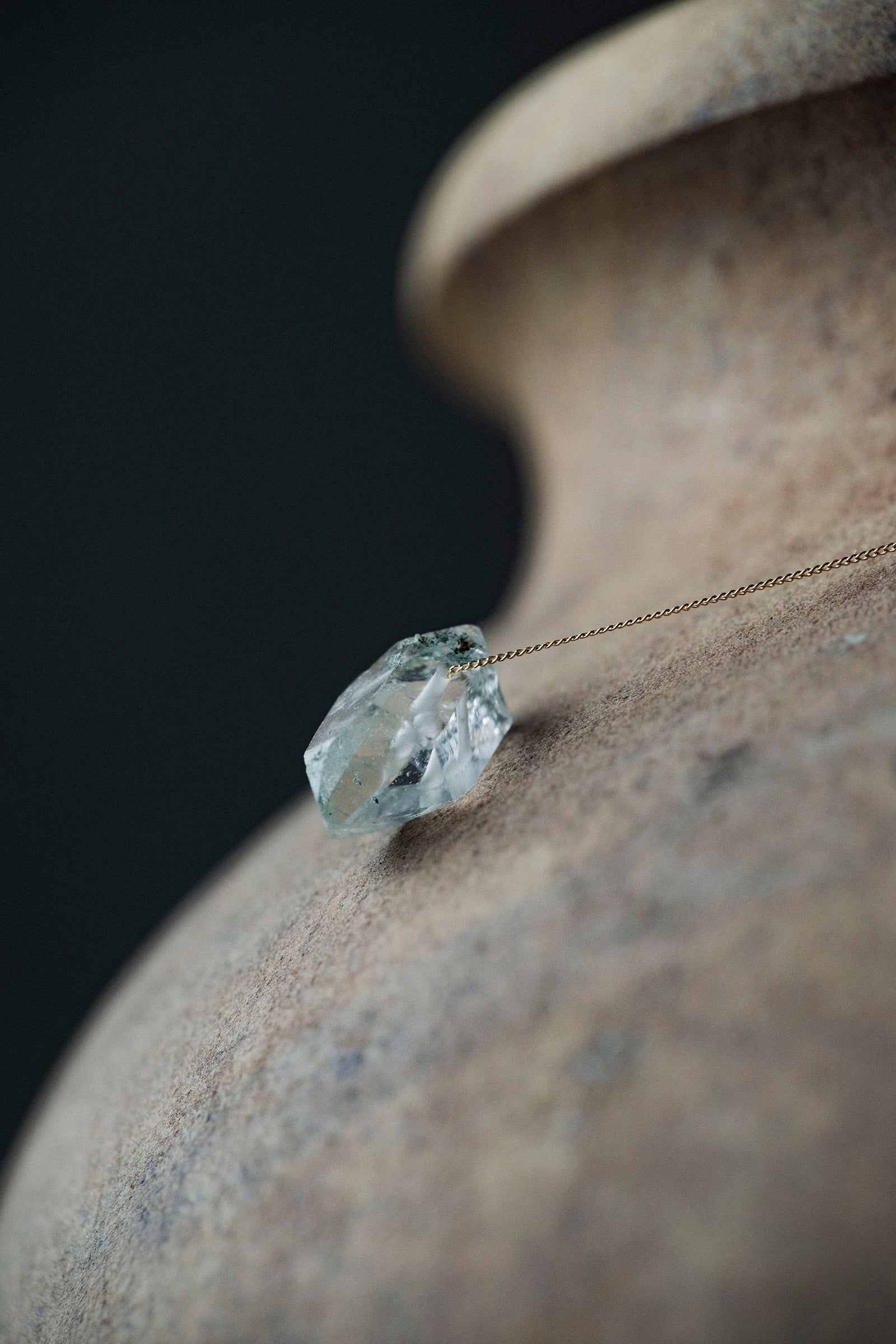 18K necklace (rose quartz)