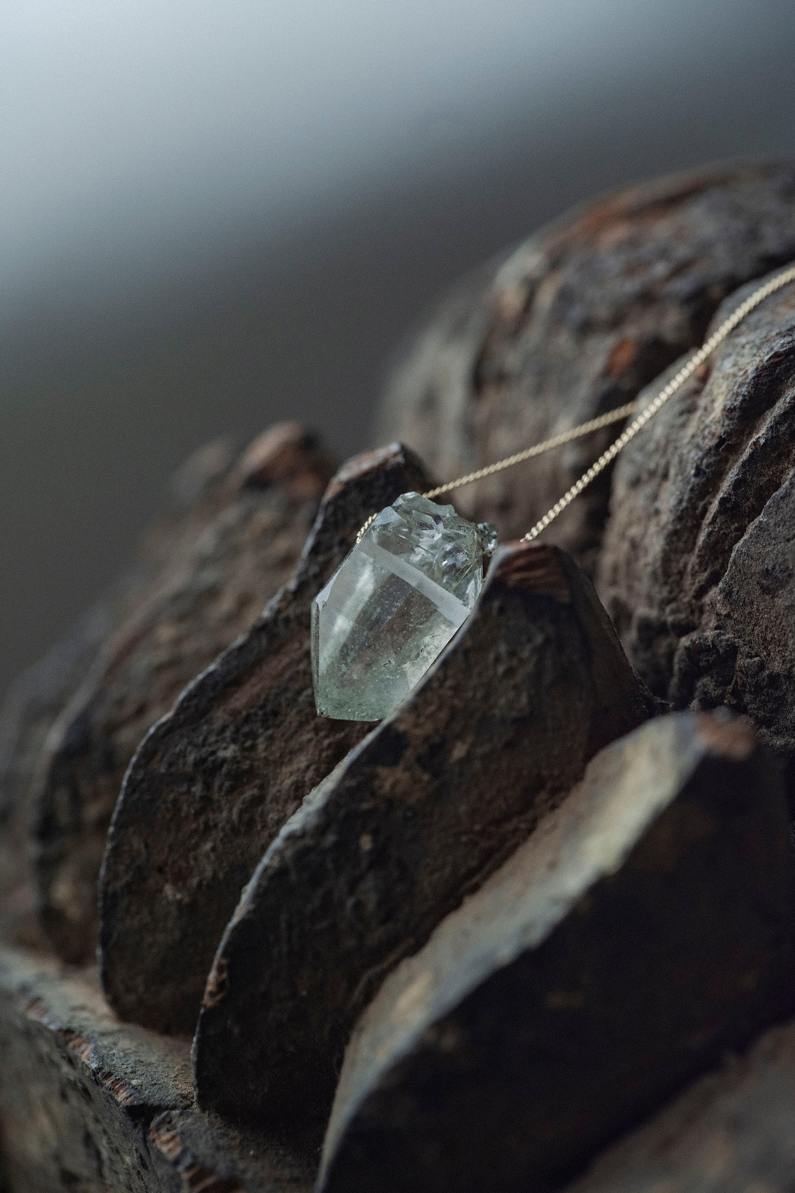 18K necklace (rose quartz)