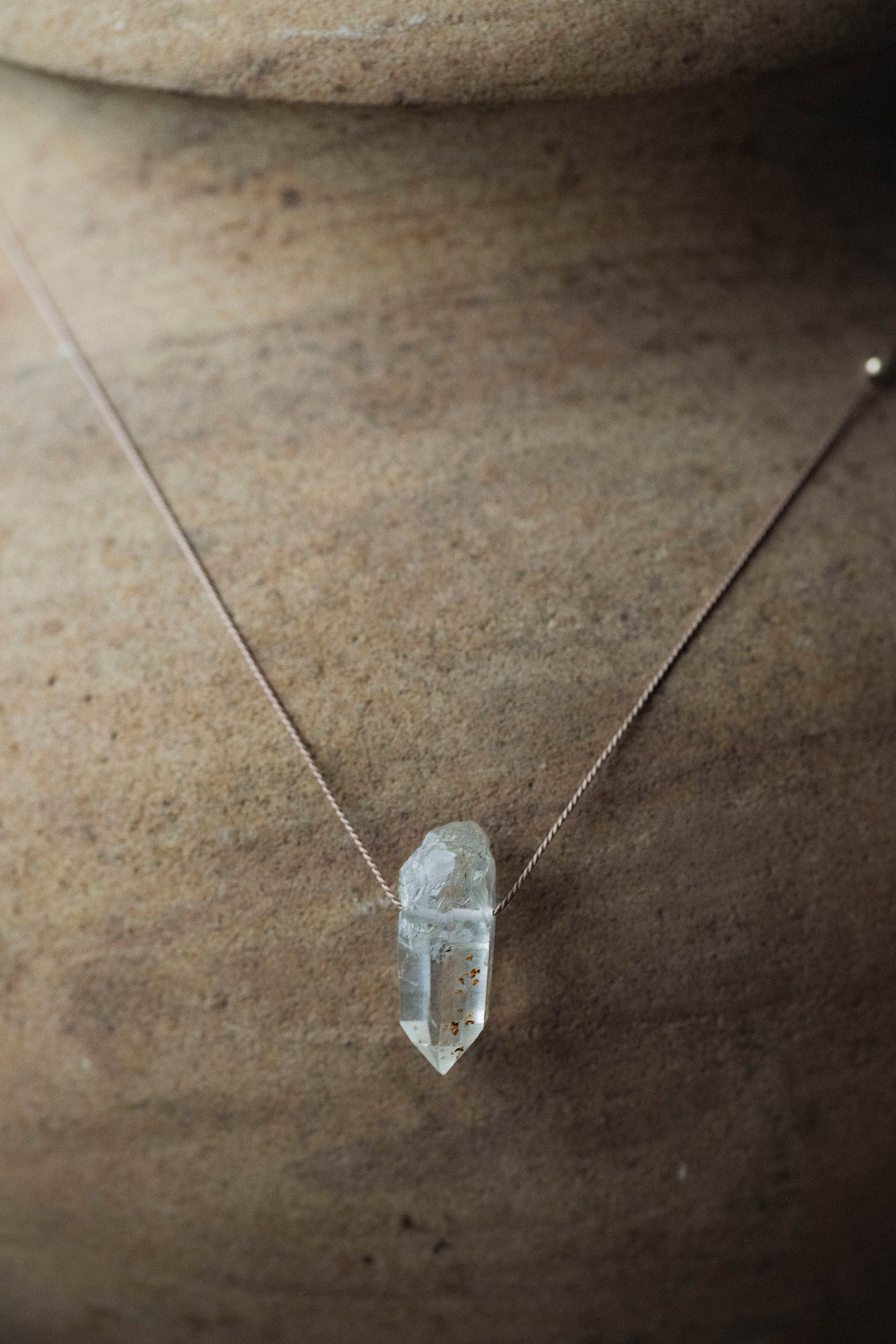 silk cord necklace (elestial quartz)