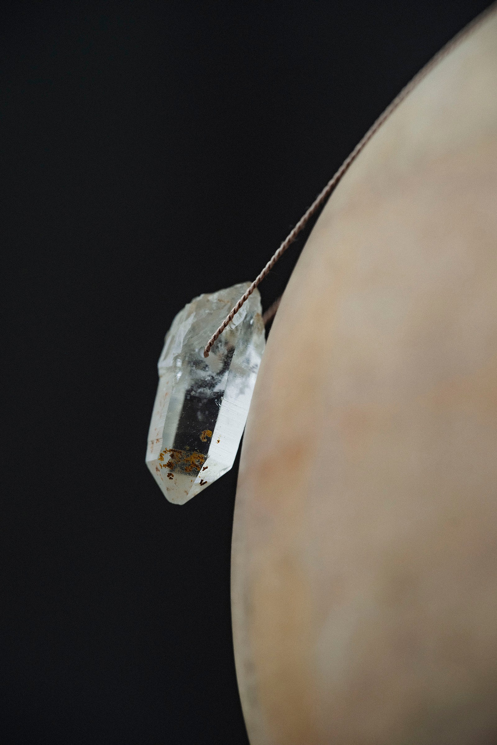 silk cord necklace (elestial quartz)