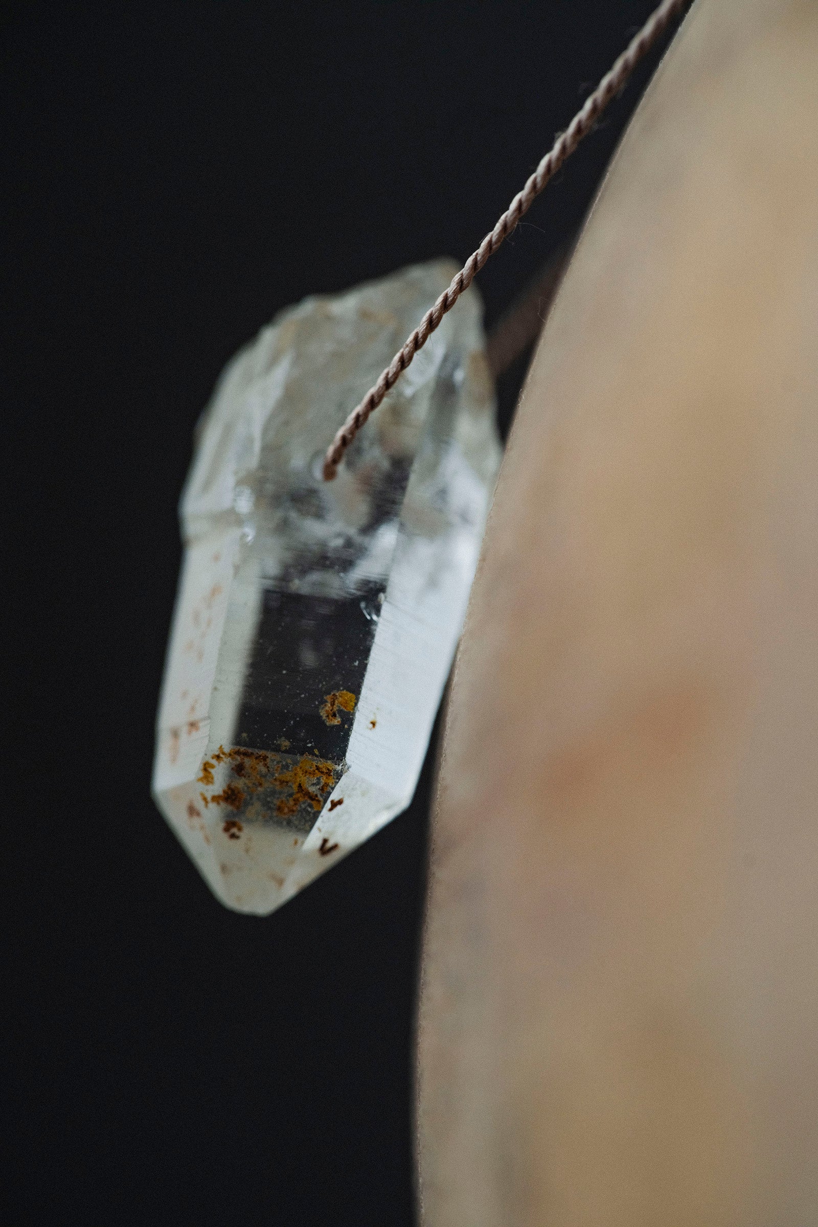 silk cord necklace (elestial quartz)