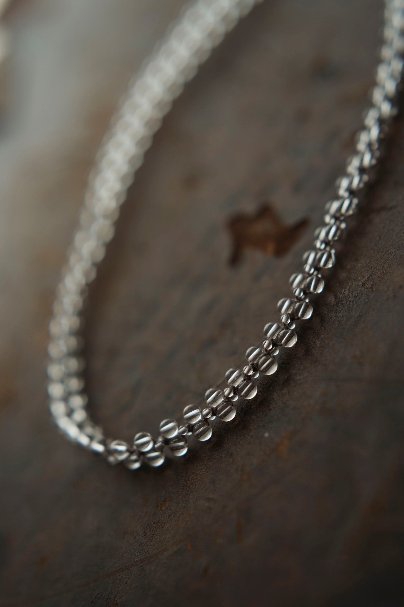 crystal beads necklace  flat