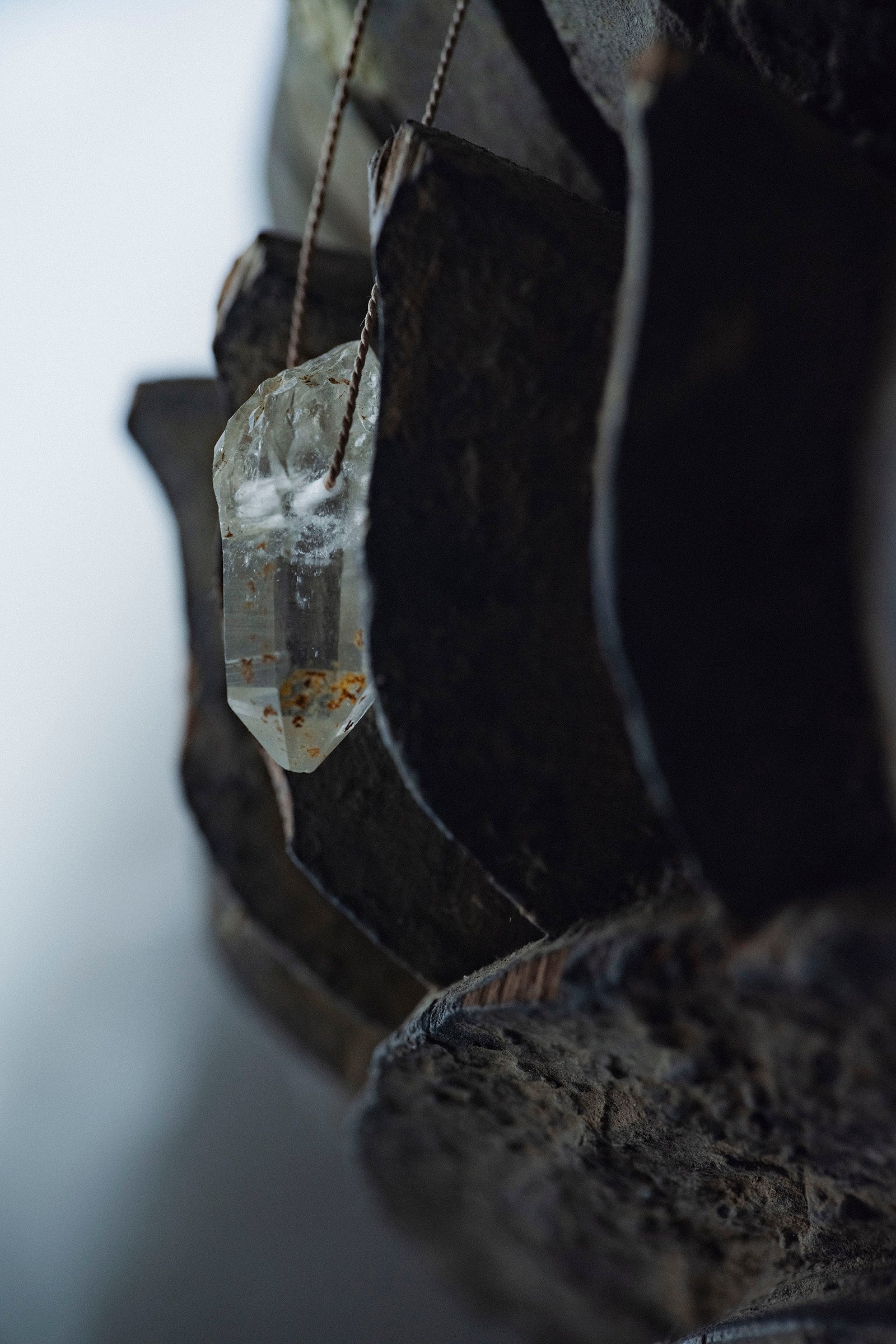 silk cord necklace (elestial quartz)