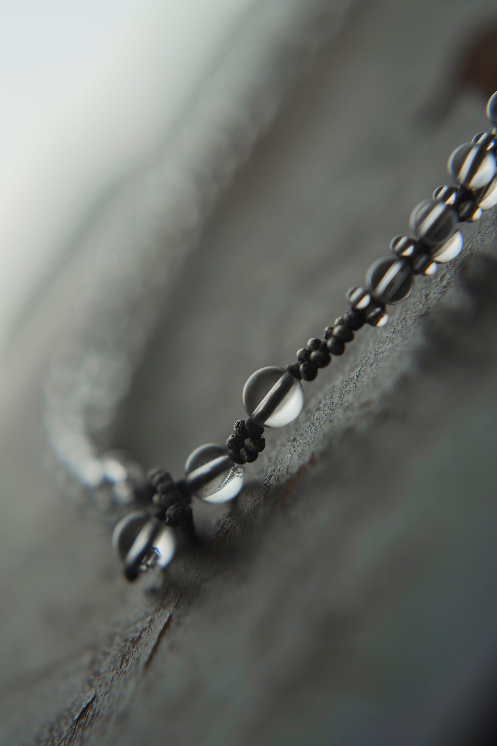 crystal beads necklace  flat