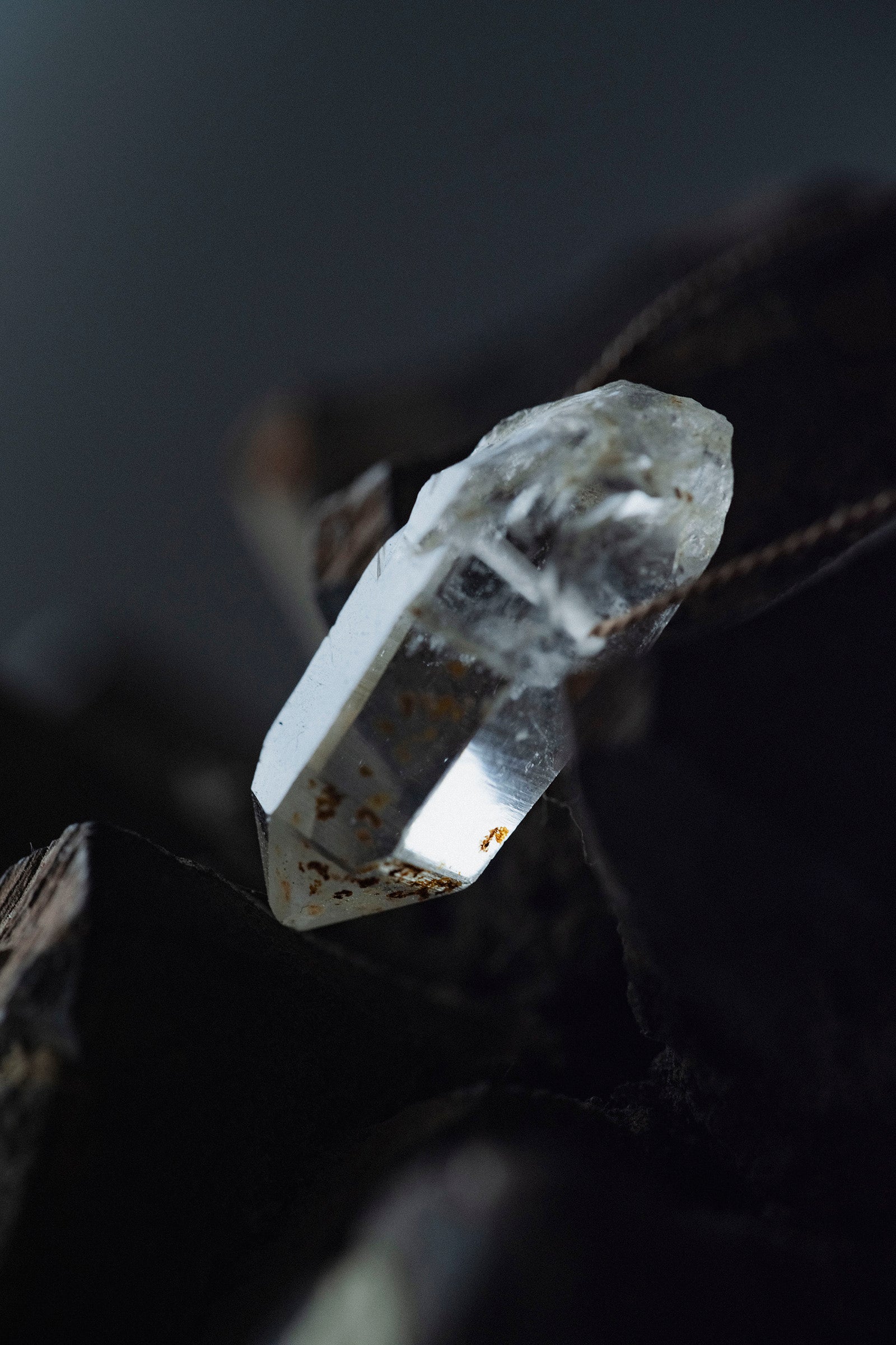silk cord necklace (elestial quartz)