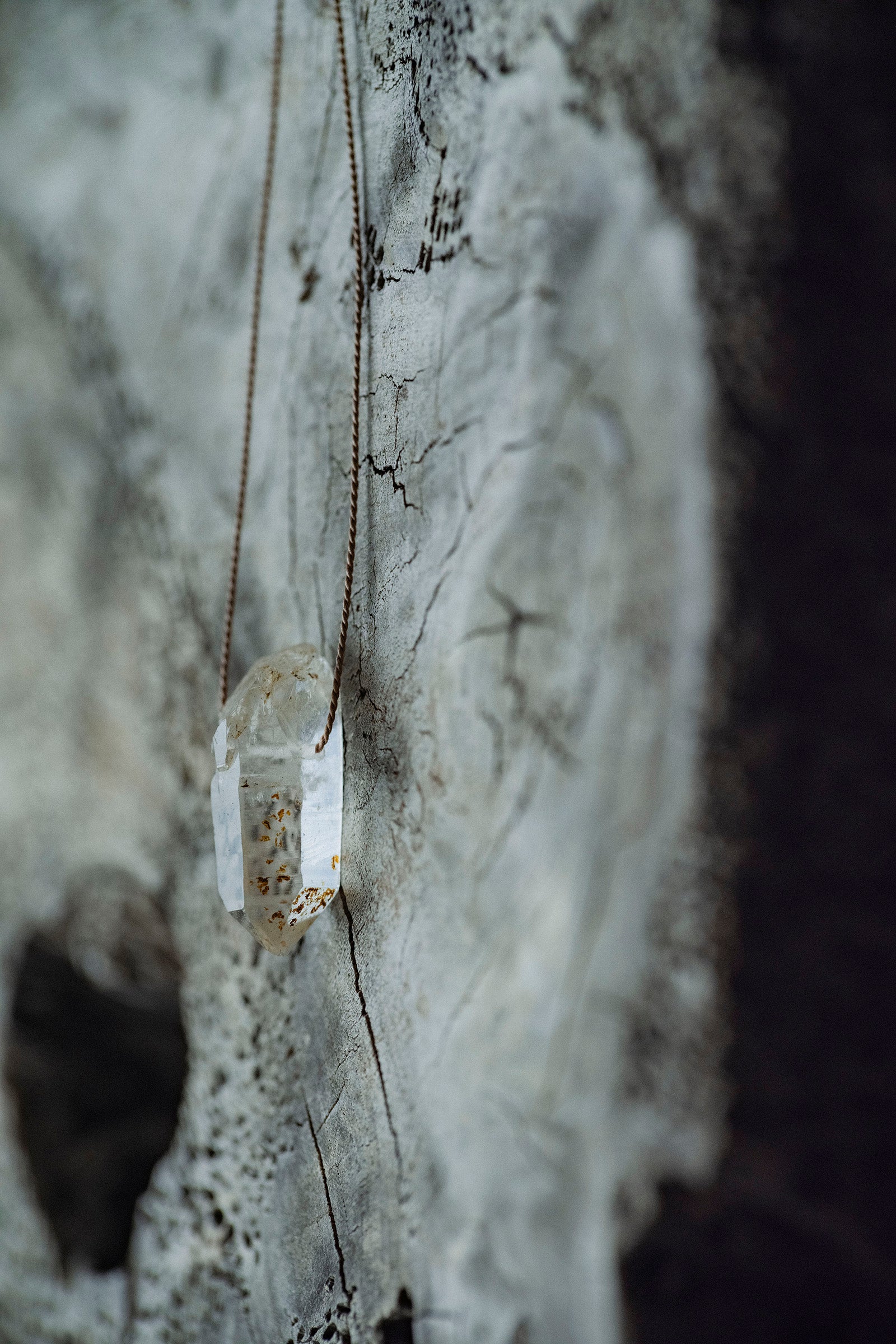 silk cord necklace (elestial quartz)
