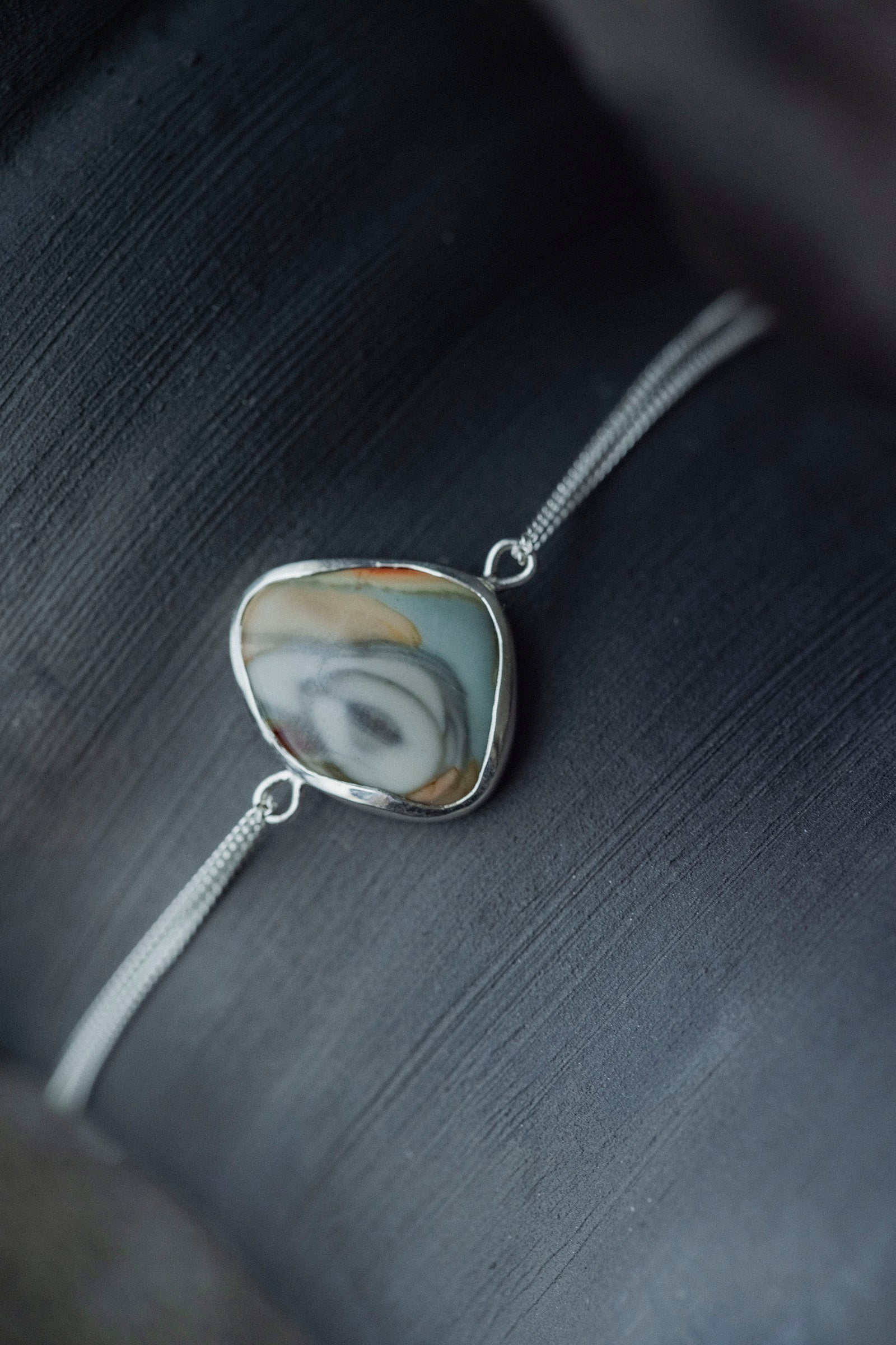 silver bracelet  Jasper