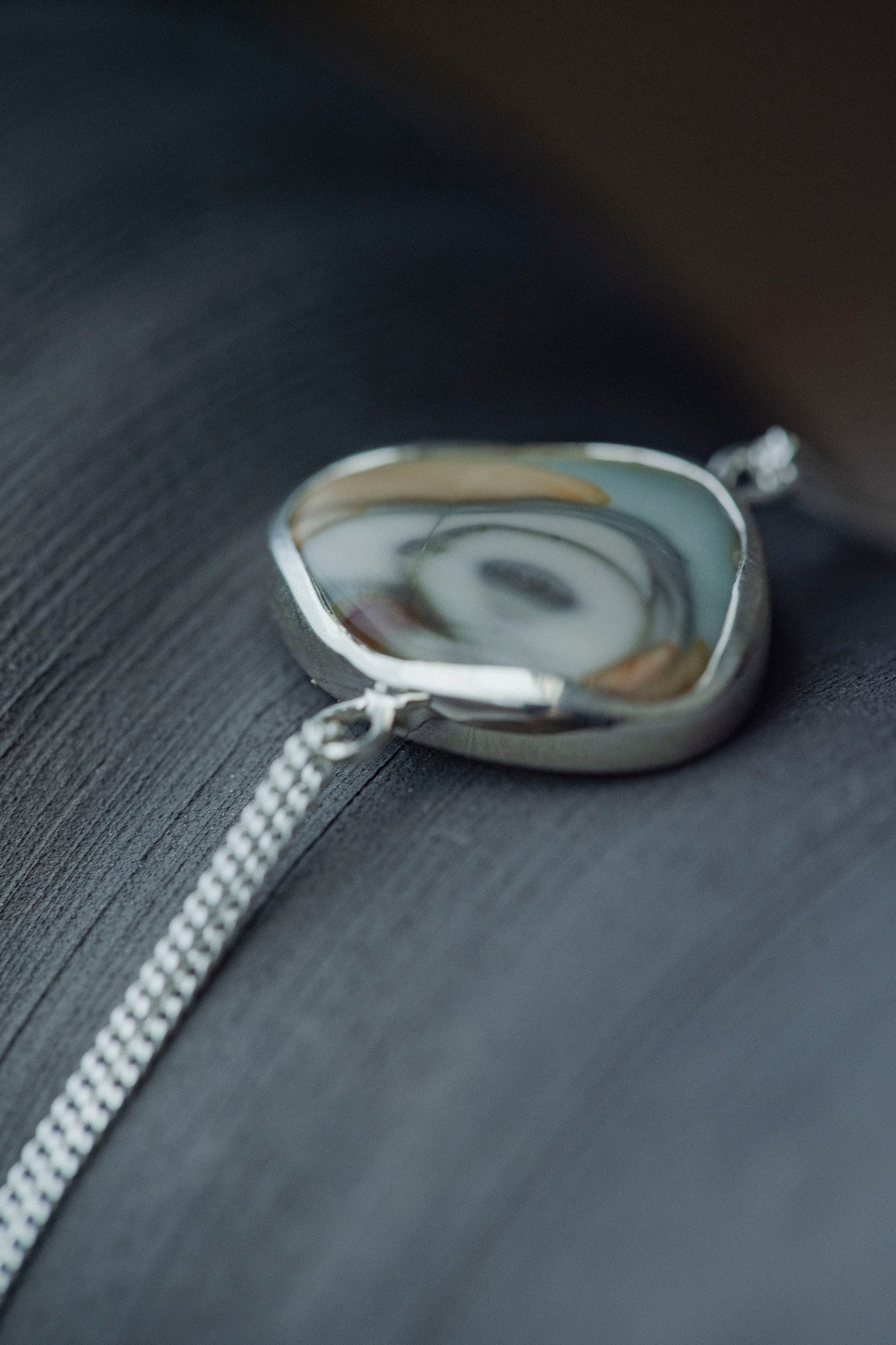 silver bracelet  Jasper