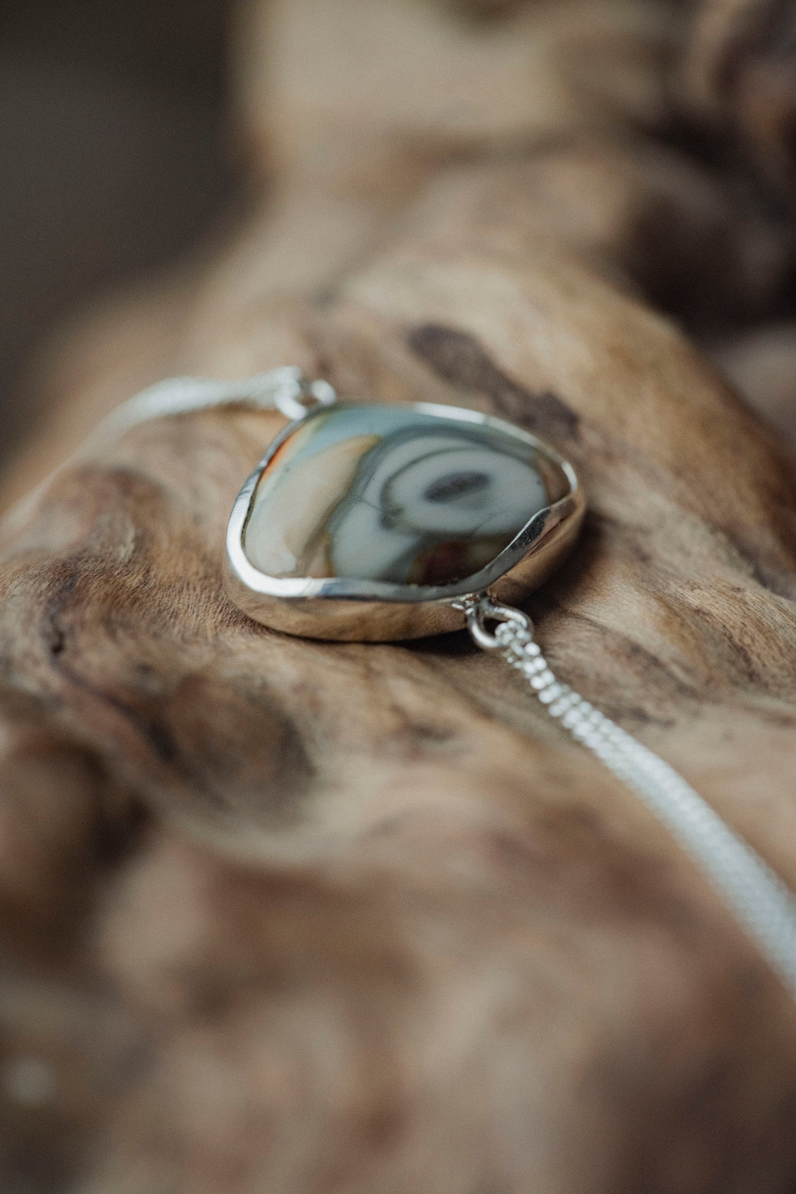 silver bracelet  Jasper