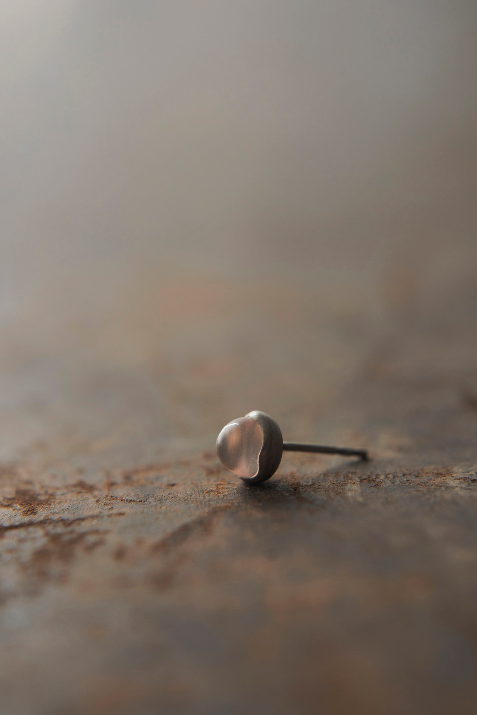 silver rose quartz round earrings (pair)