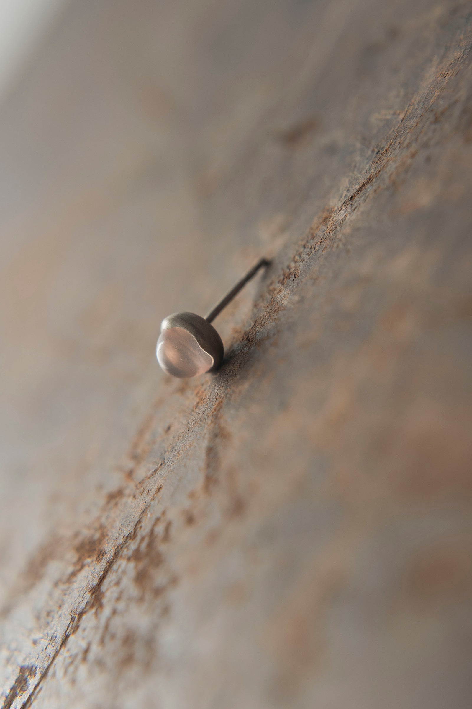 silver rose quartz round earrings (pair)