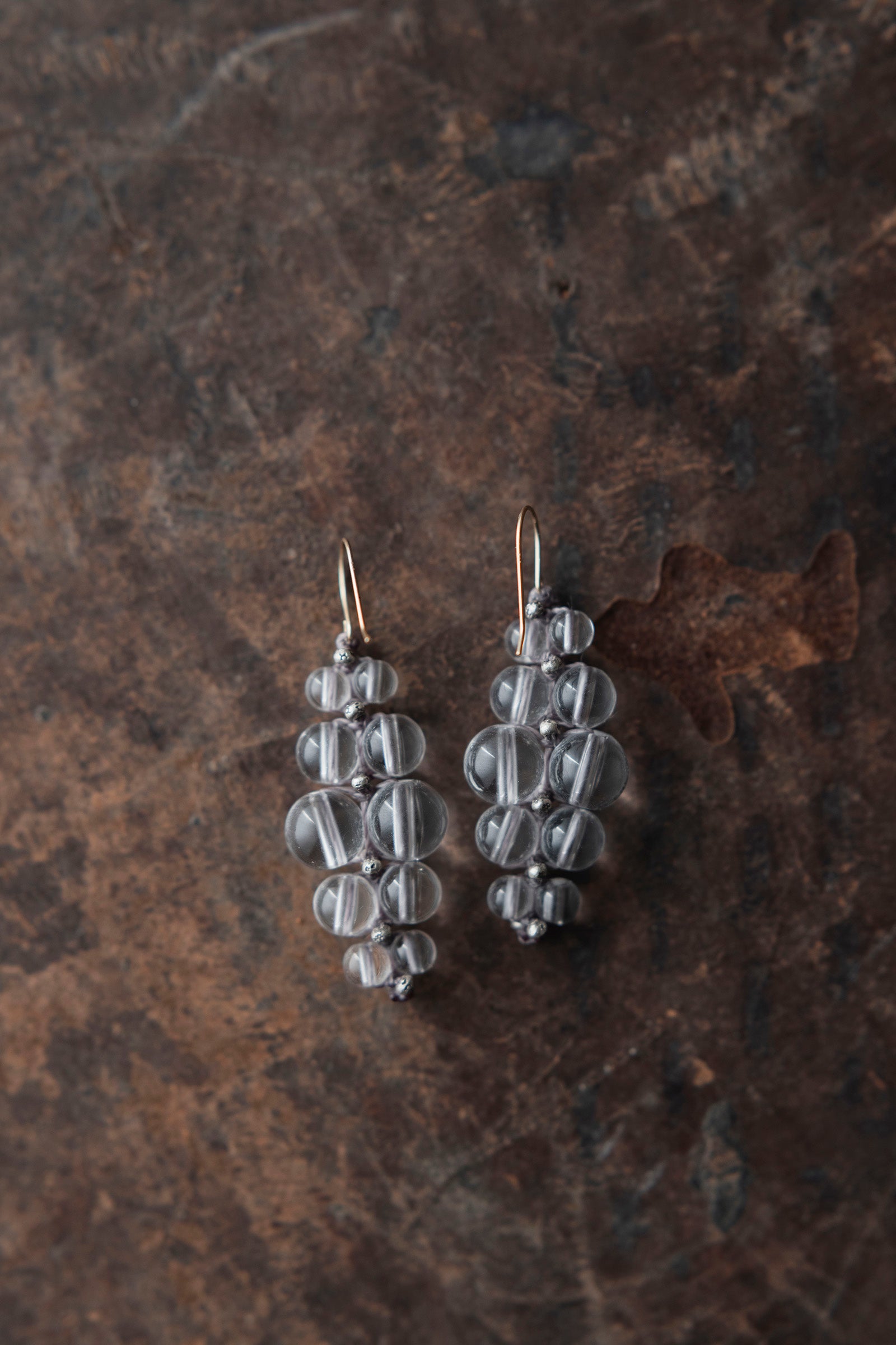 crystal beads earrings (pair)