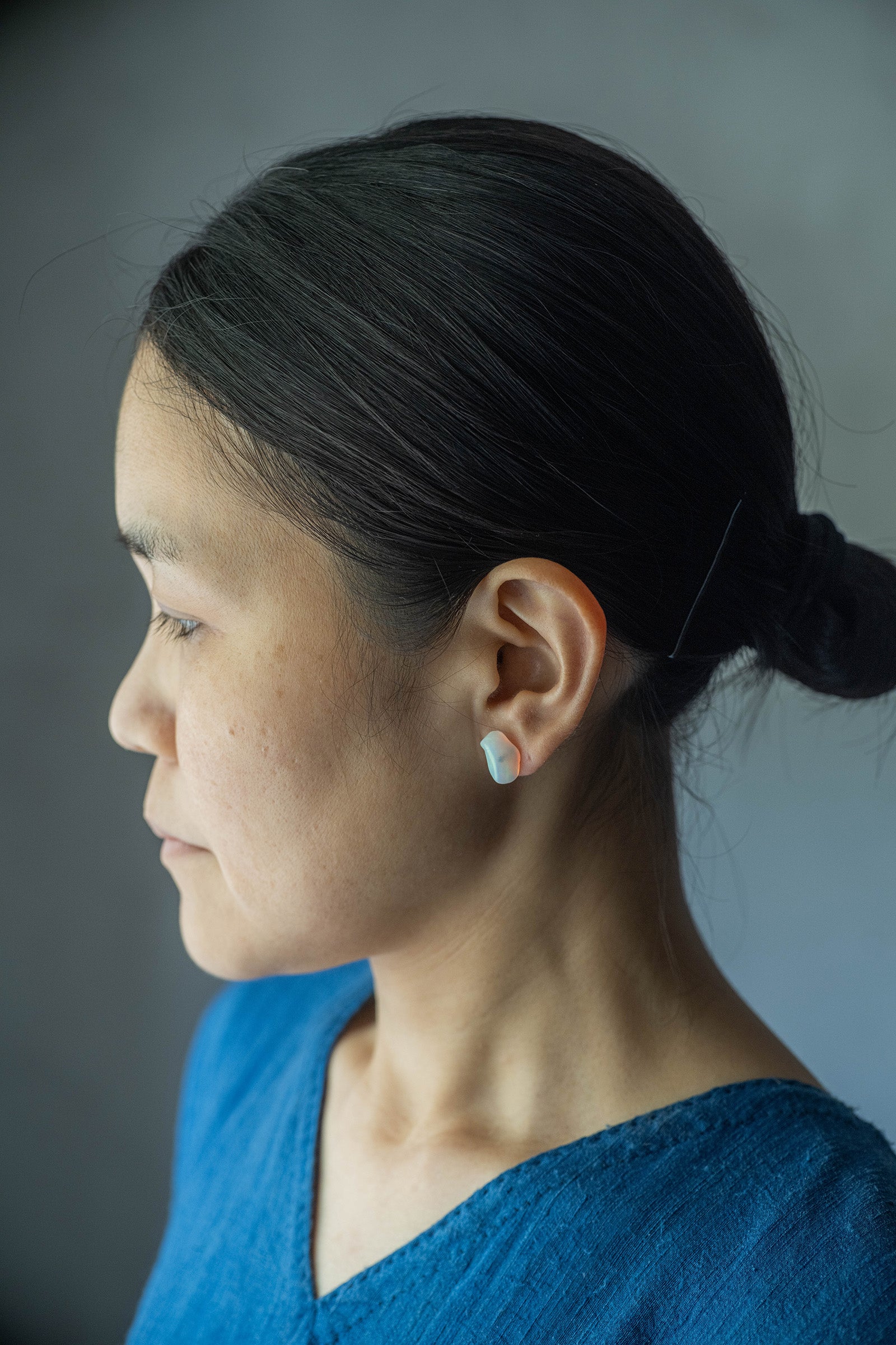 18K earrings single pearl　