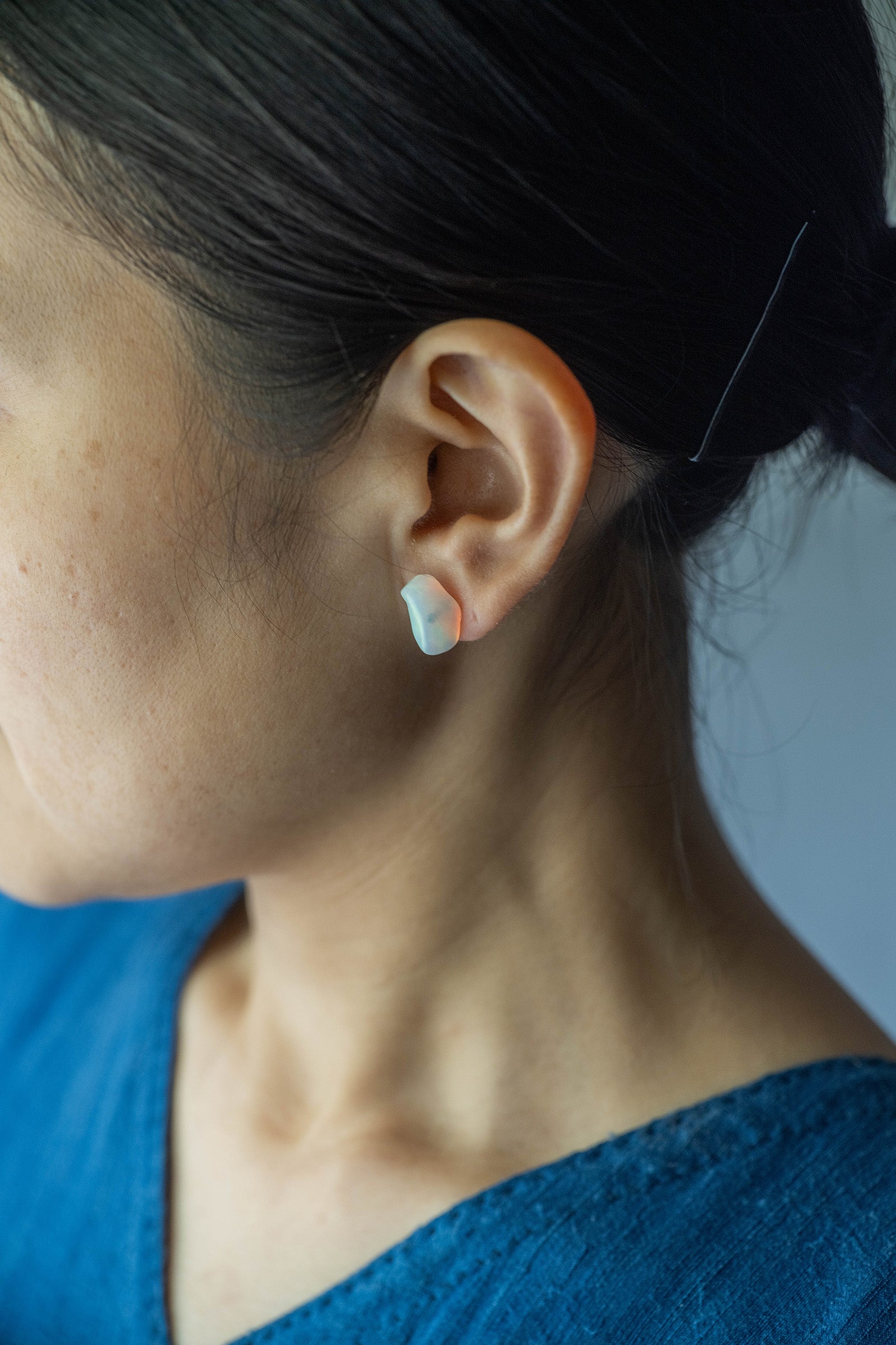 18K earrings single pearl　