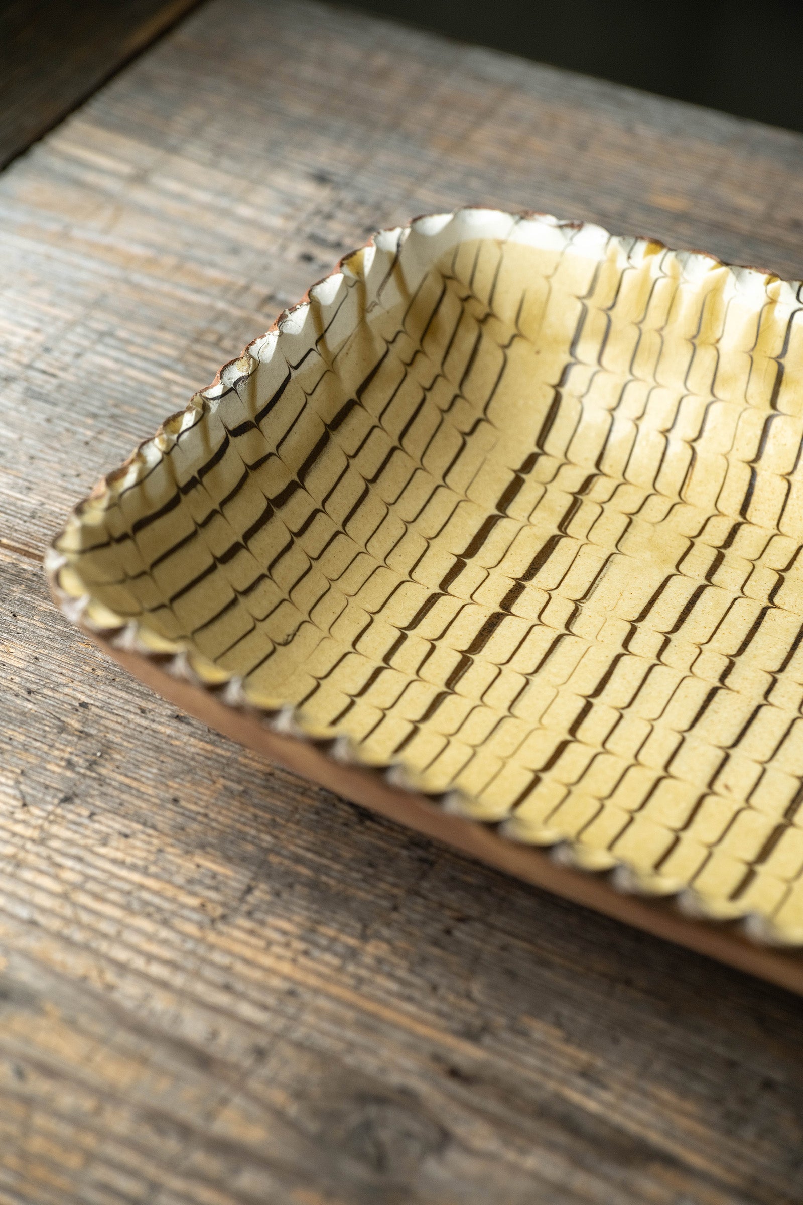 Yoji Yamada soft ceramic yellow pleated bowl, small size Y60-1, 3 pieces