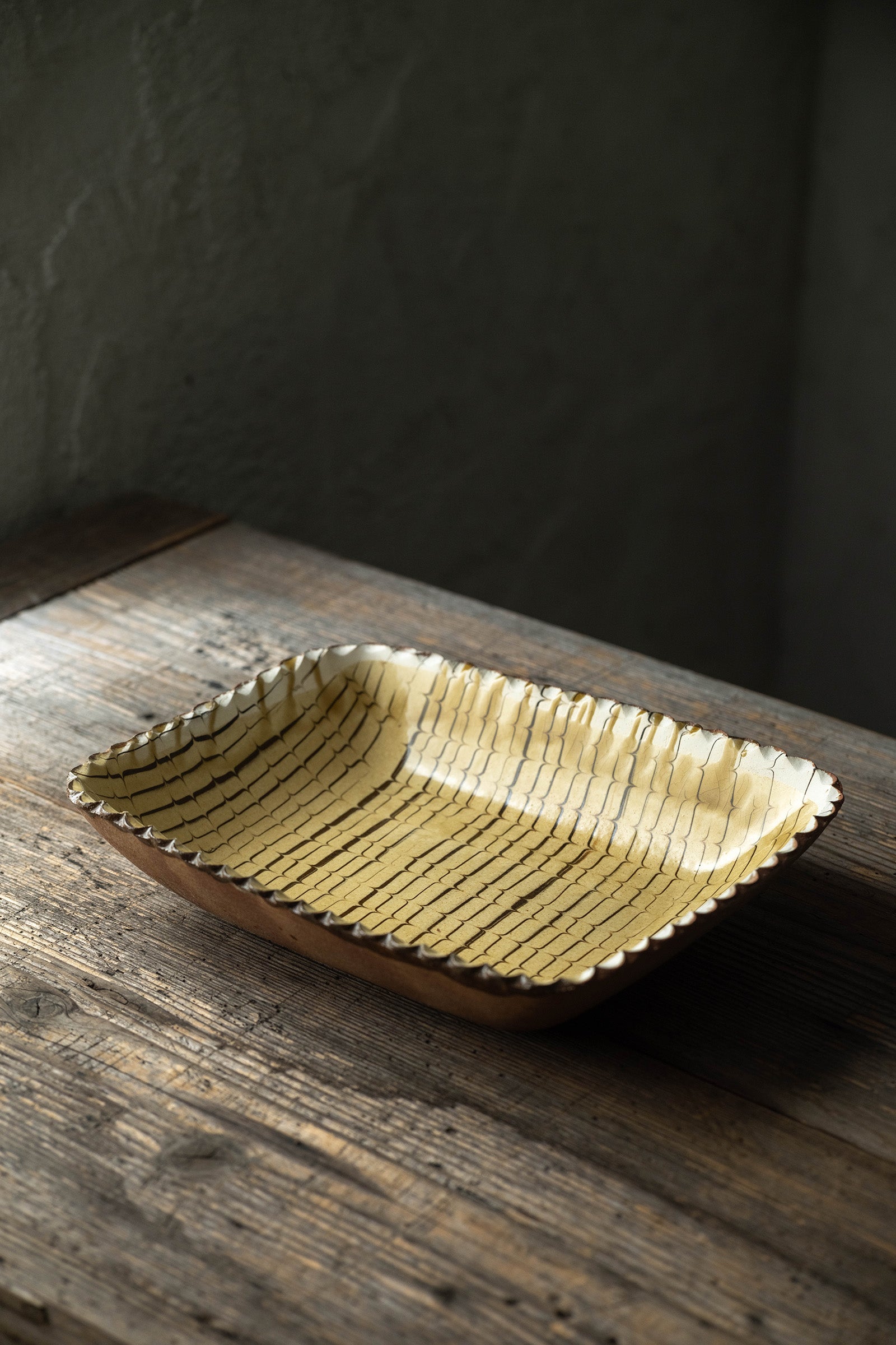 Yoji Yamada soft ceramic yellow pleated bowl, small size Y60-1, 3 pieces