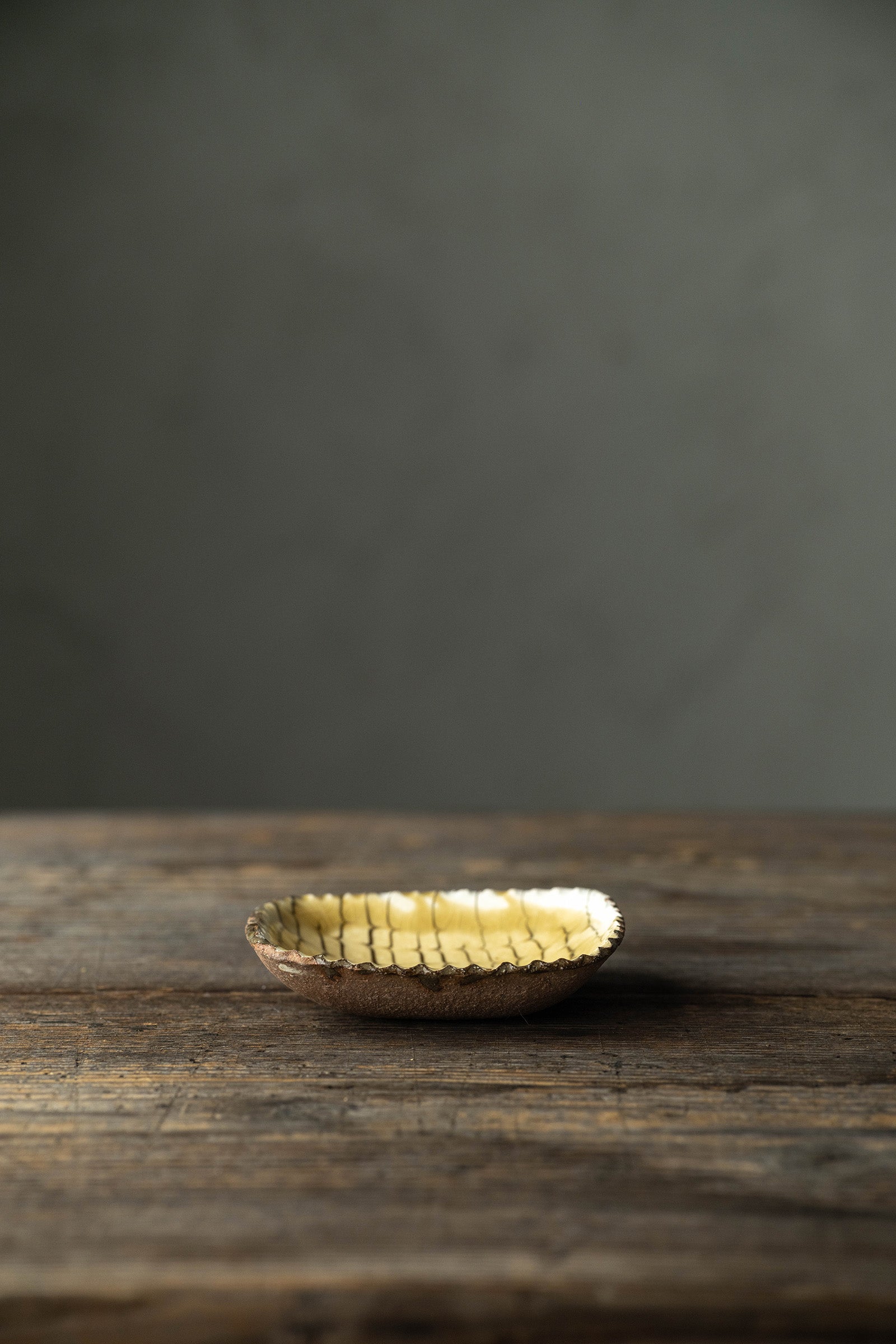 Yoji Yamada soft ceramic yellow pleated bowl, small size Y60-1, 3 pieces