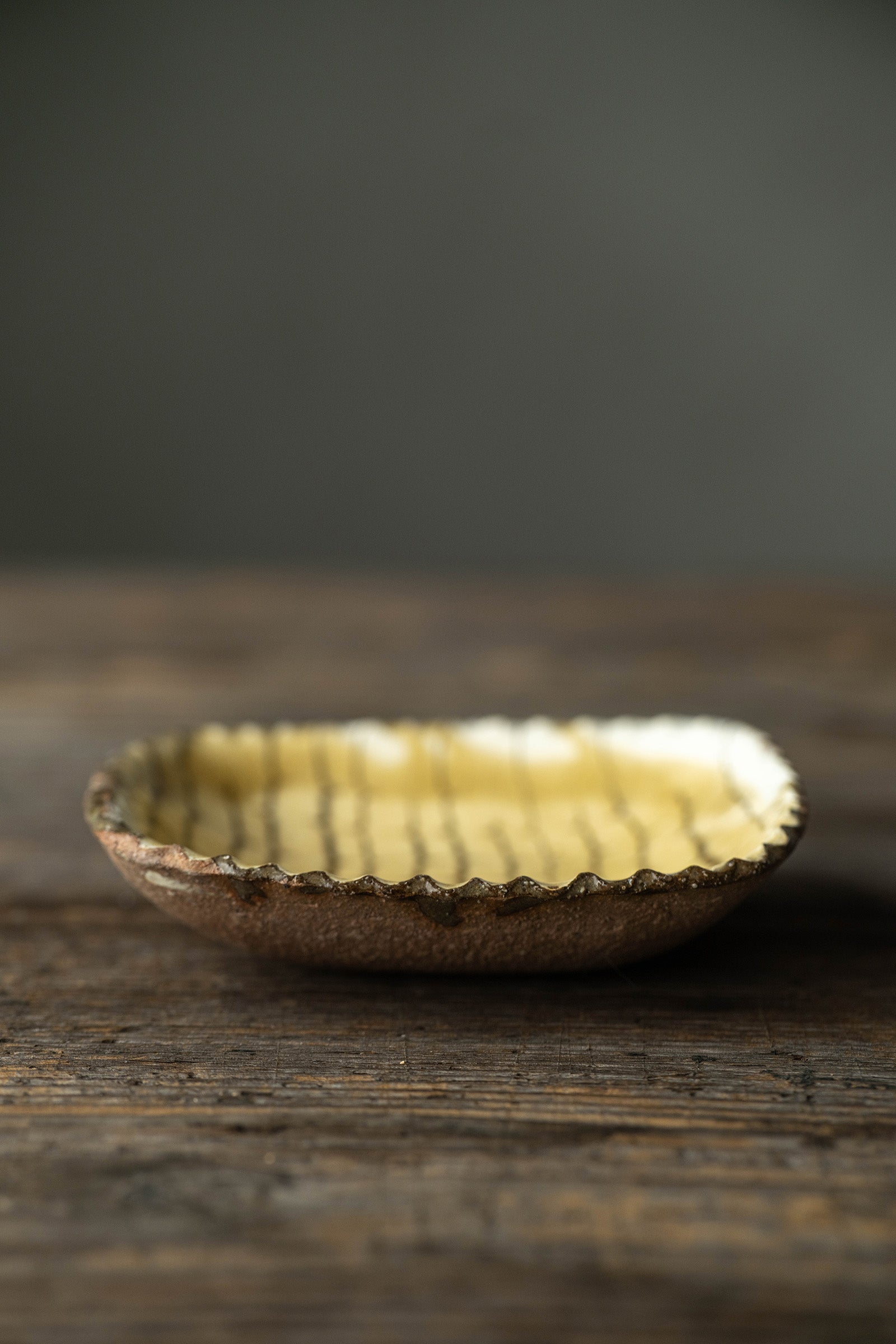 Yoji Yamada soft ceramic yellow pleated bowl, small size Y60-1, 3 pieces