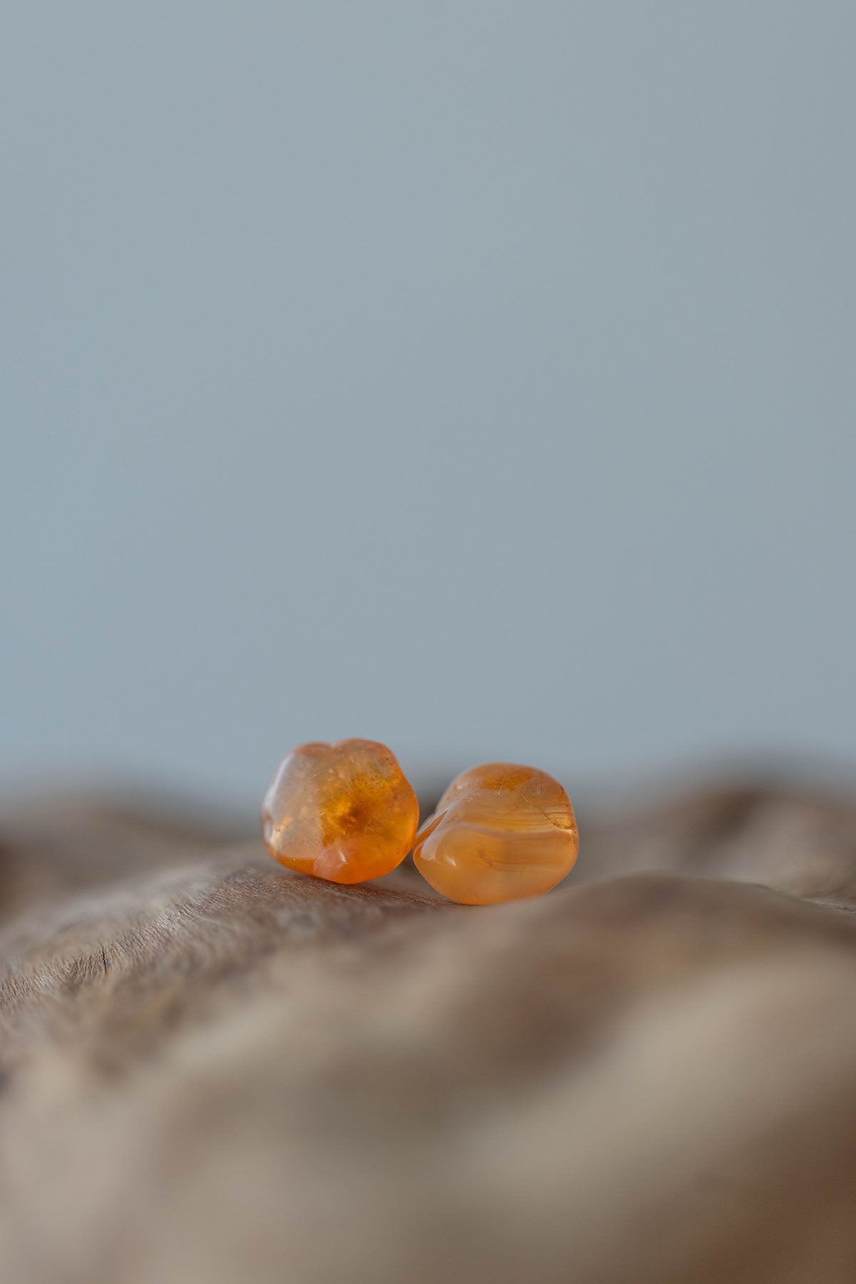 18K carnelian rough stone earrings (pair)