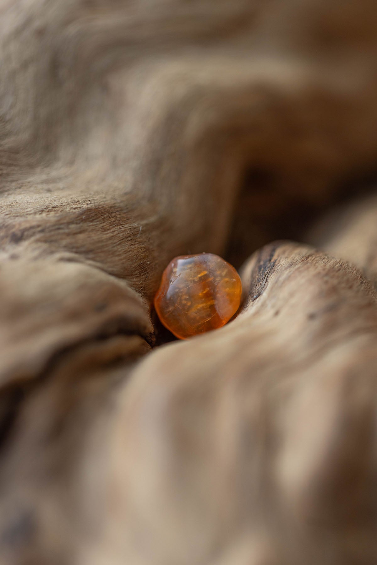 18K carnelian rough stone earrings (pair)