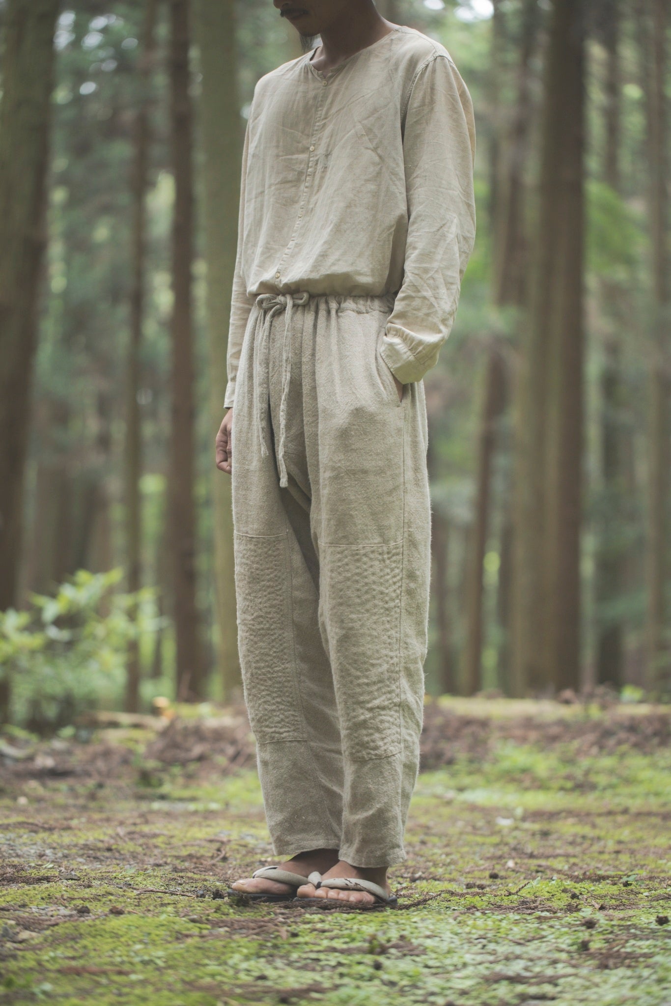 橡人ノ衣　シボリ (下衣) 亜麻
