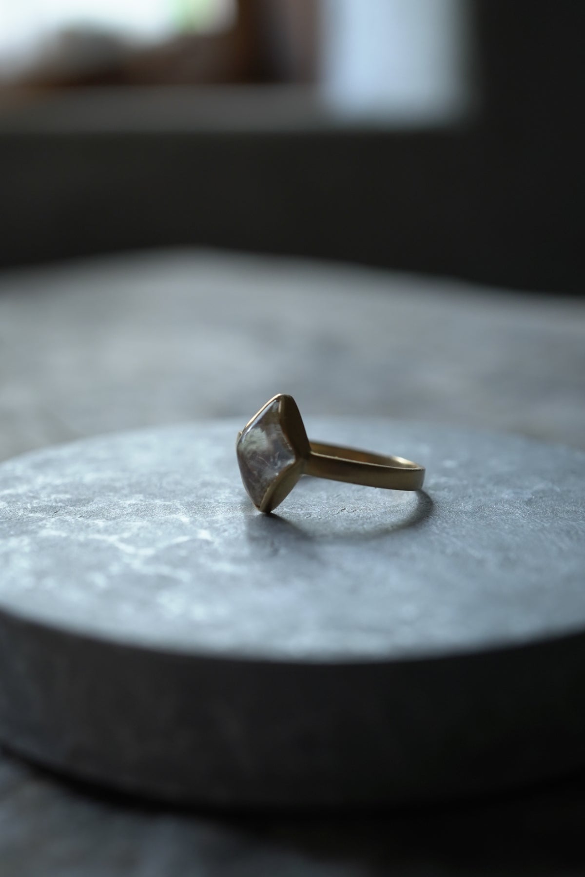 18K flat band ring ( rhombus )