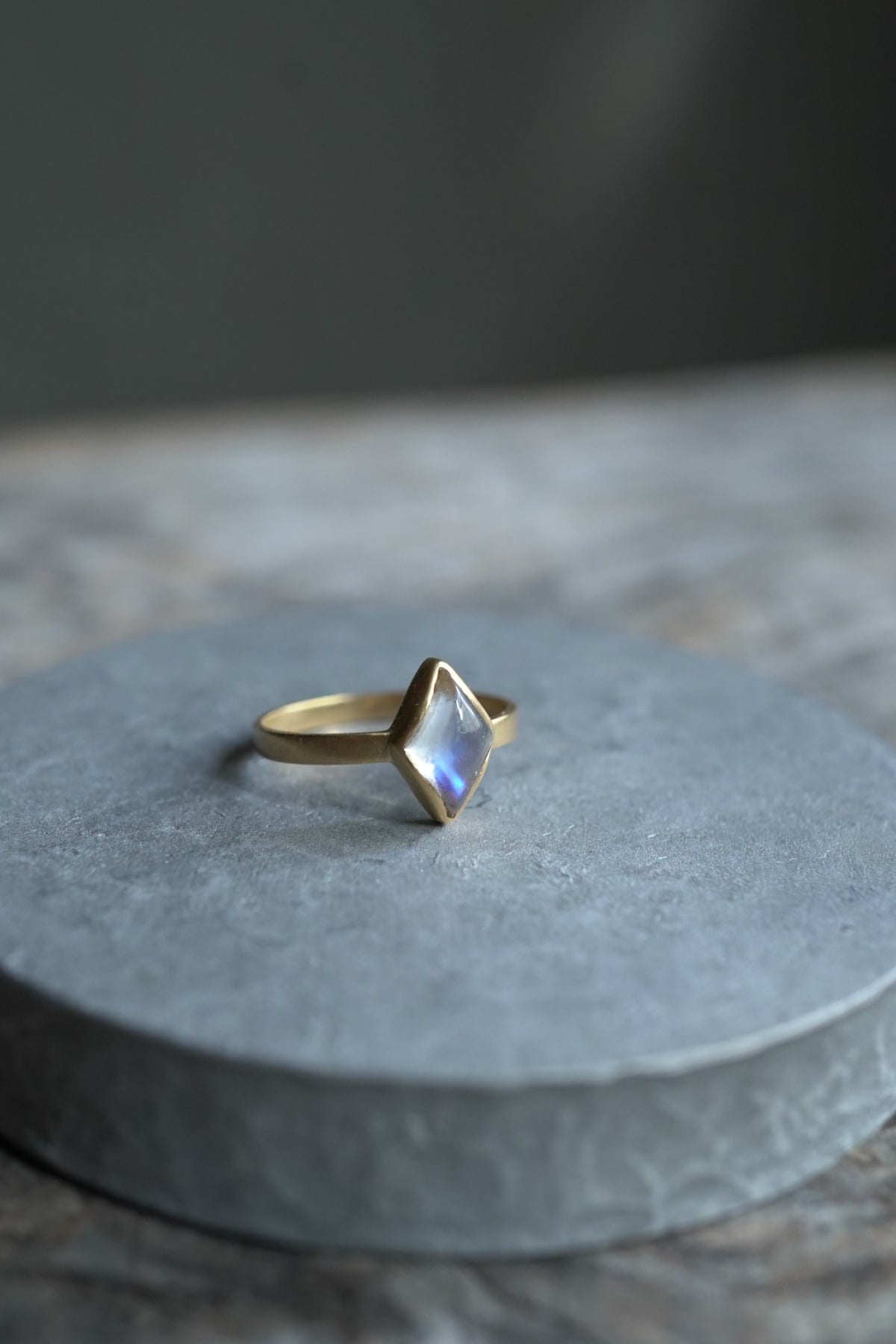 18K flat band ring ( rhombus )